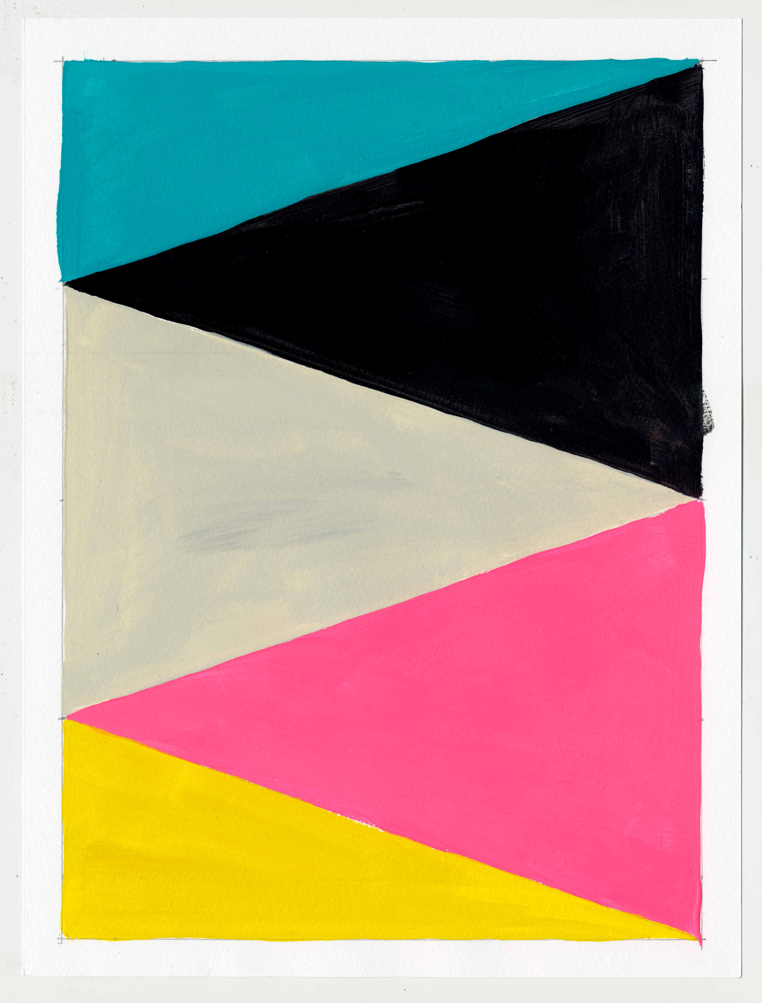 NY16#61, 12" X 9", acrylic on paper, 2016 Available at Etsy prints at Artfully