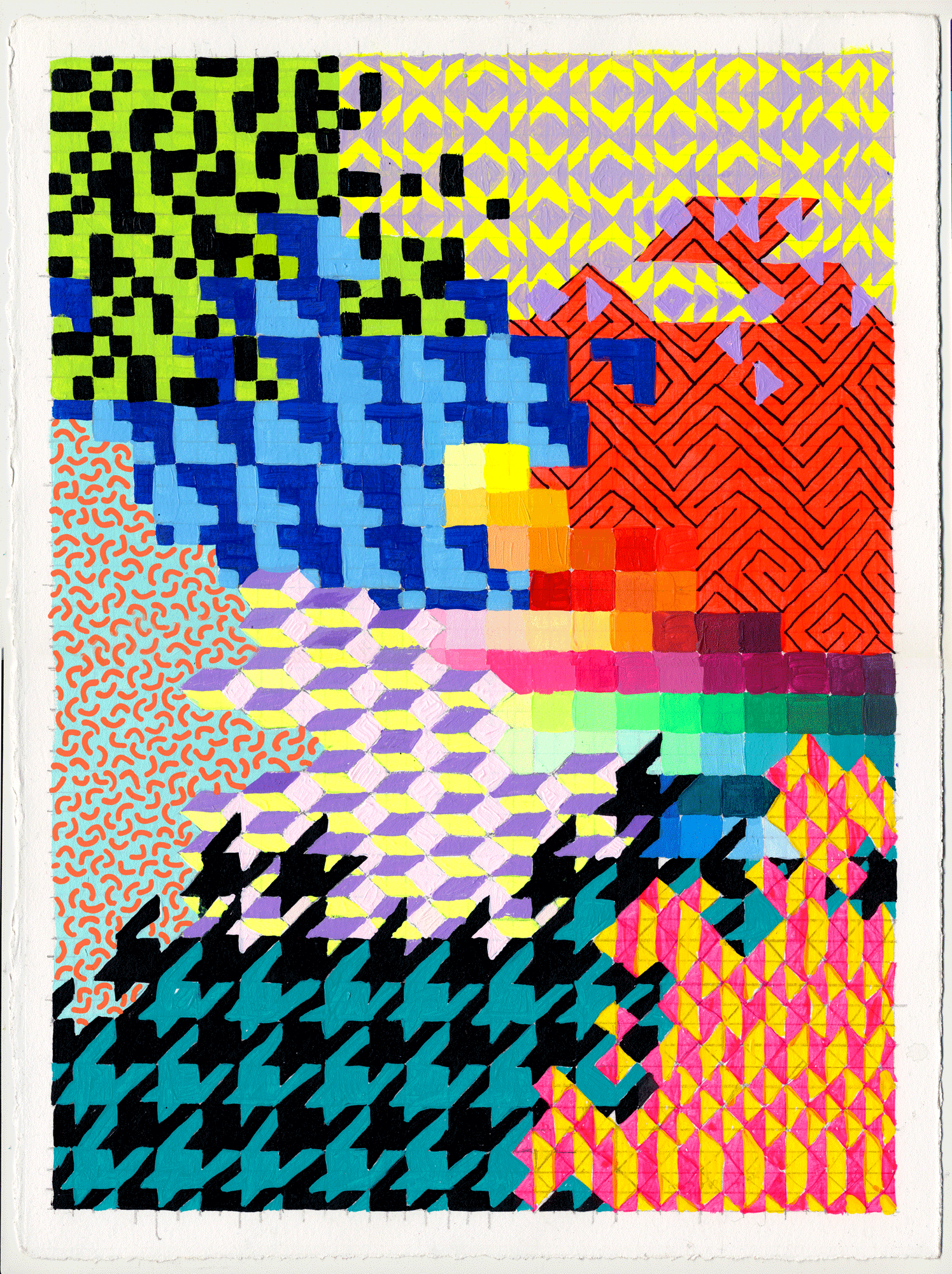  NY1826, 15" X 11", acrylic on paper, 2018  
