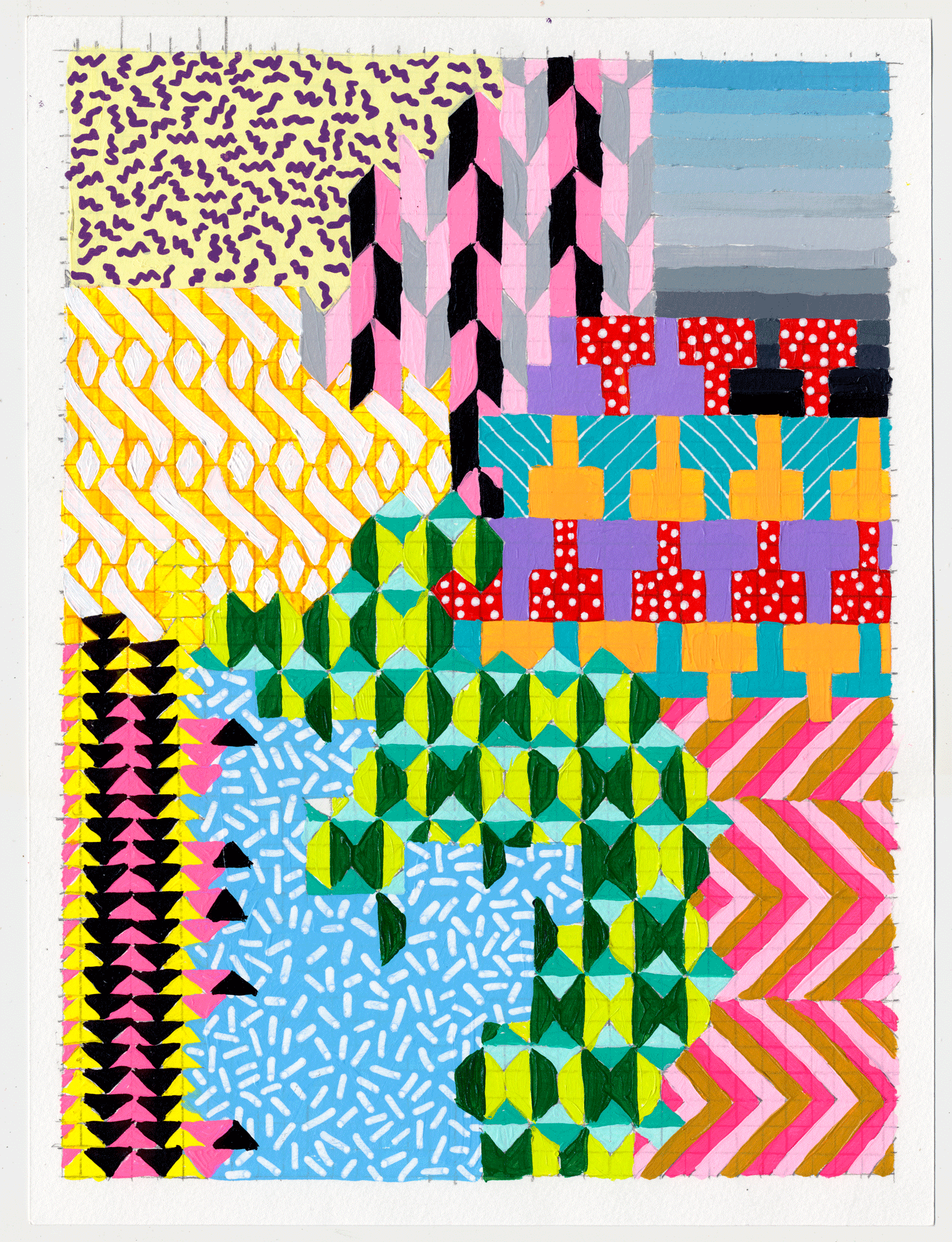 NY1831, 12" X 9", acrylic on paper, 2018