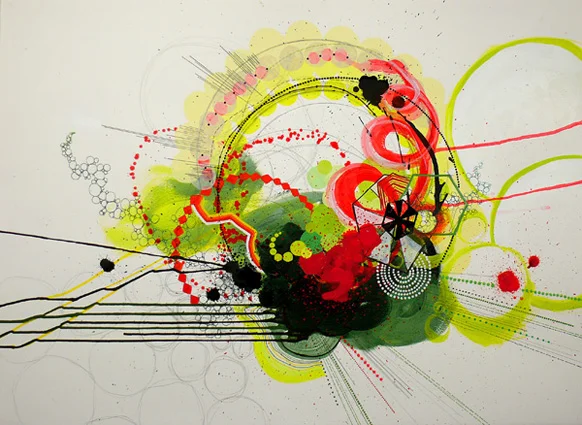 NY0736, mixed media on paper, 30”X22”, 2007, SOLD