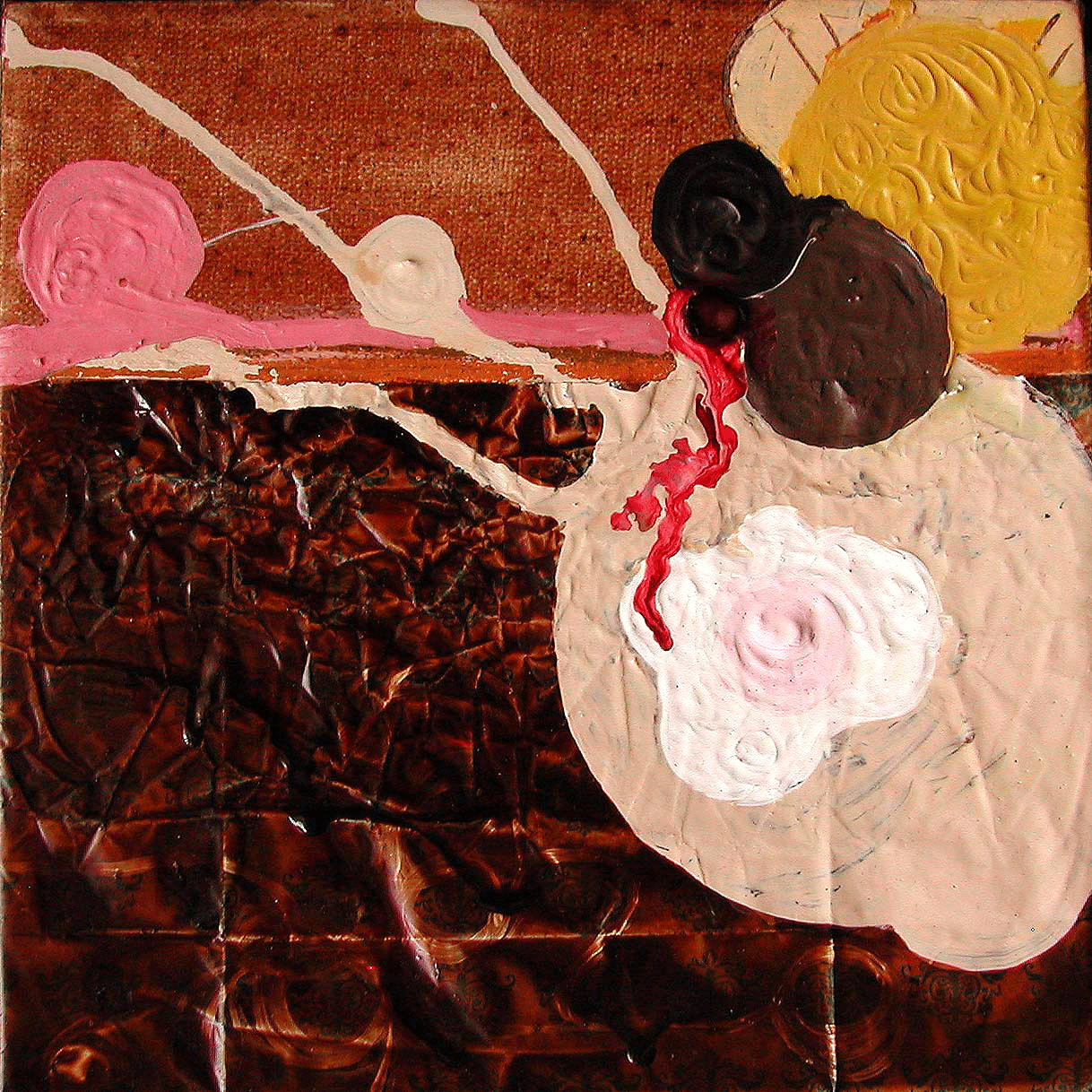 NY0426, 8” X 8”, mixed media on canvas, 2004