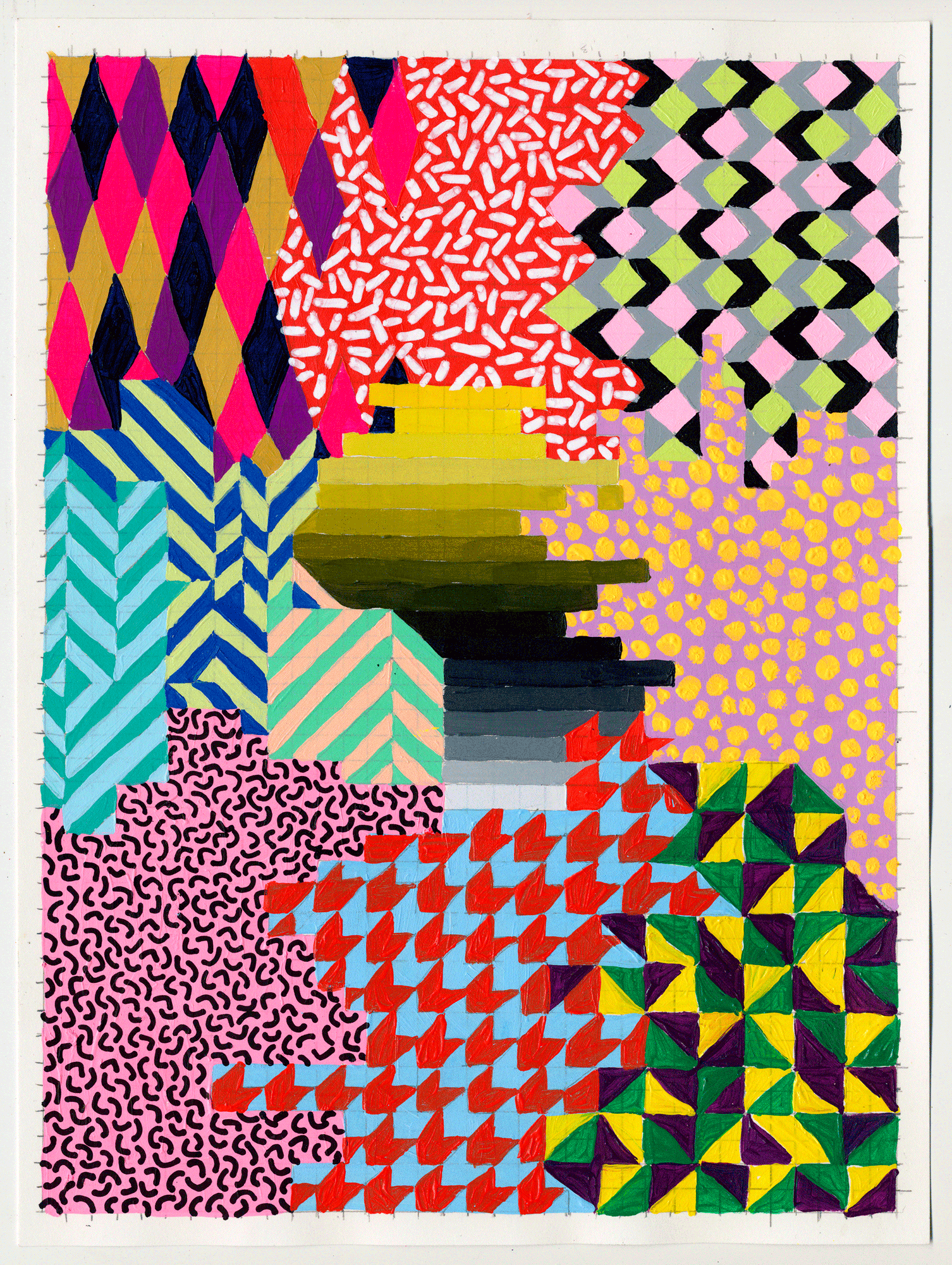 NY1861, 12” X 9”, acrylic on paper, 2018