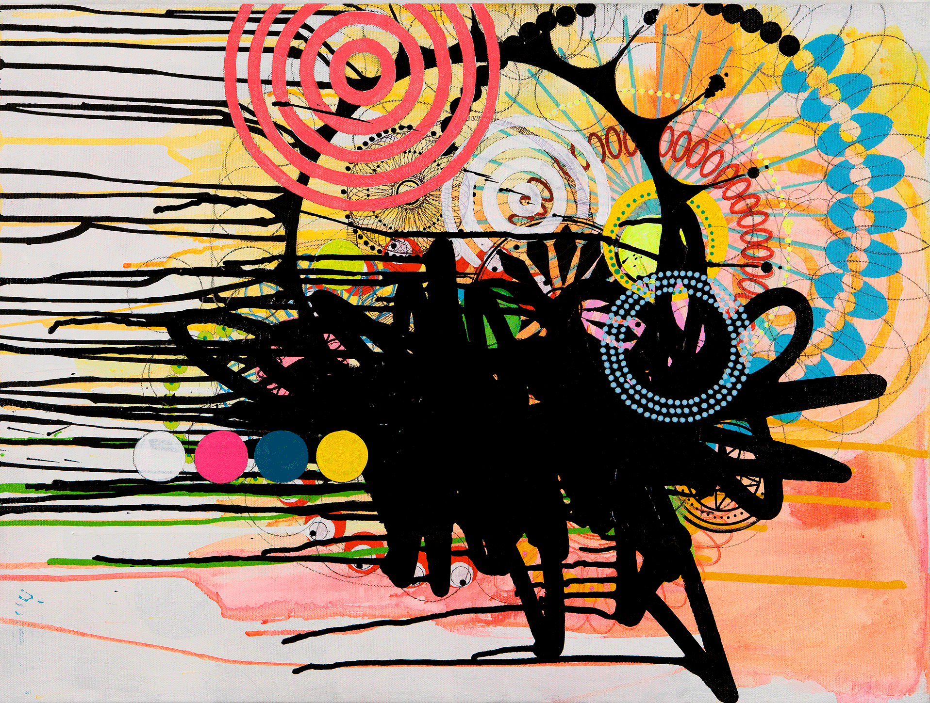 NY0920, 18" x 24", mixed media on canvas, 2009
