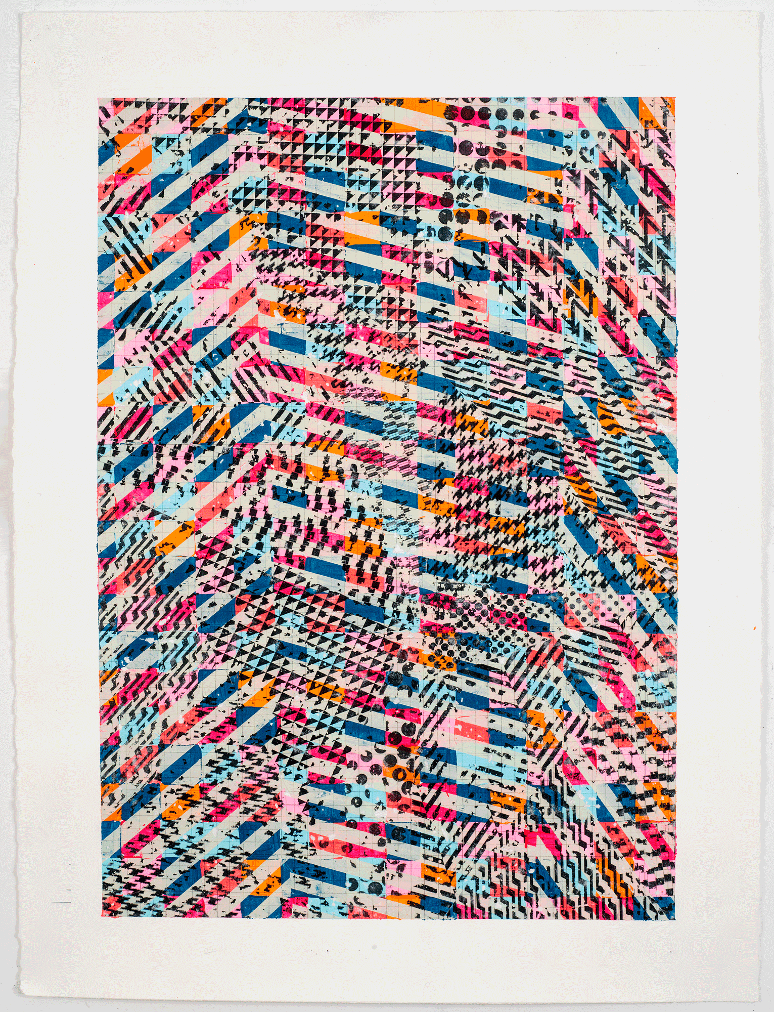 NY1665, 30" X 22", acrylic on paper, 2016