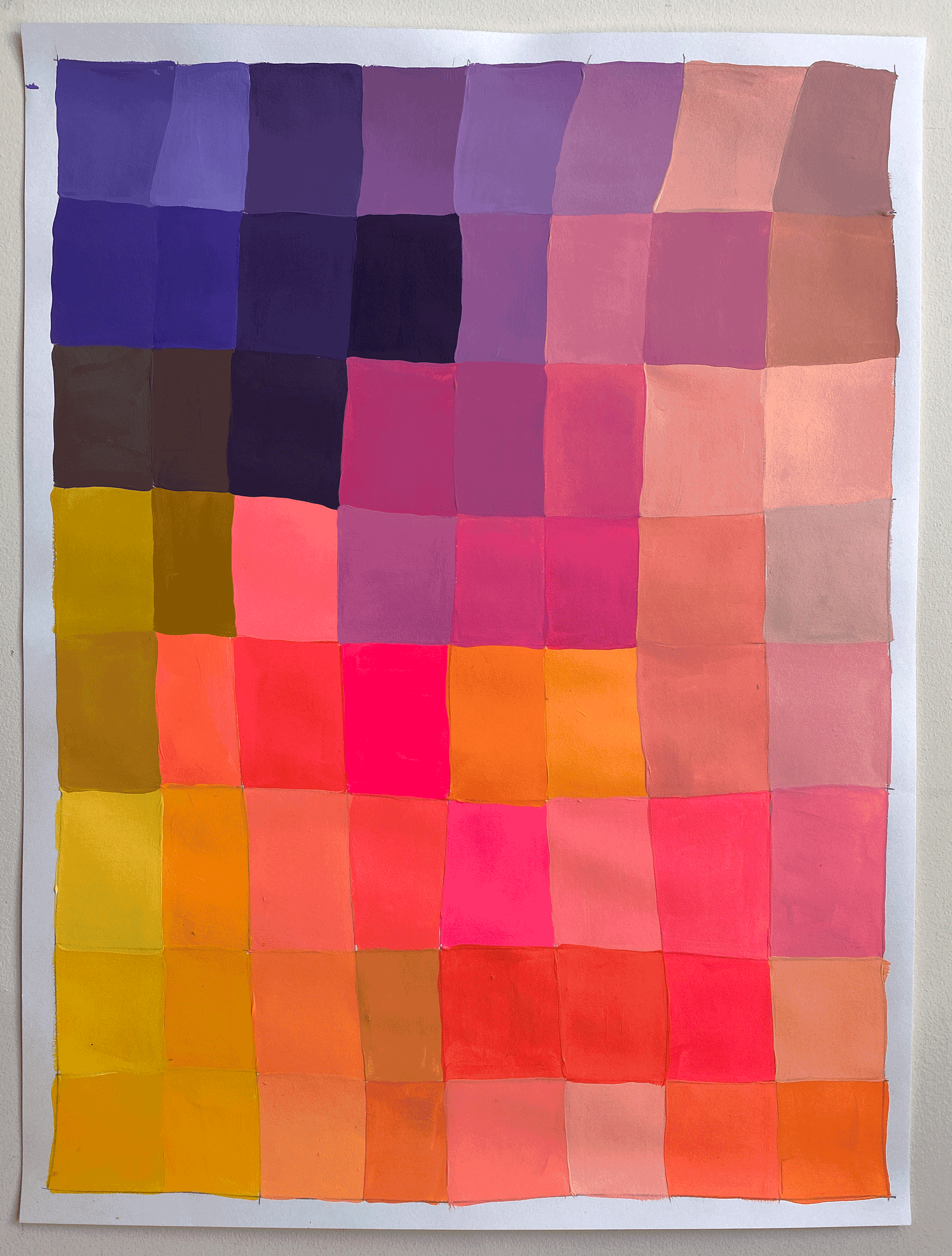 NY2128, 18 X 24, acrylic on paper, 2021