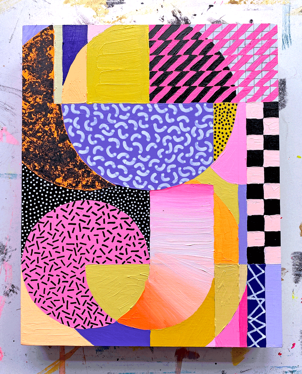 NY2243, 10 X 8, mixed media on panel, 2022