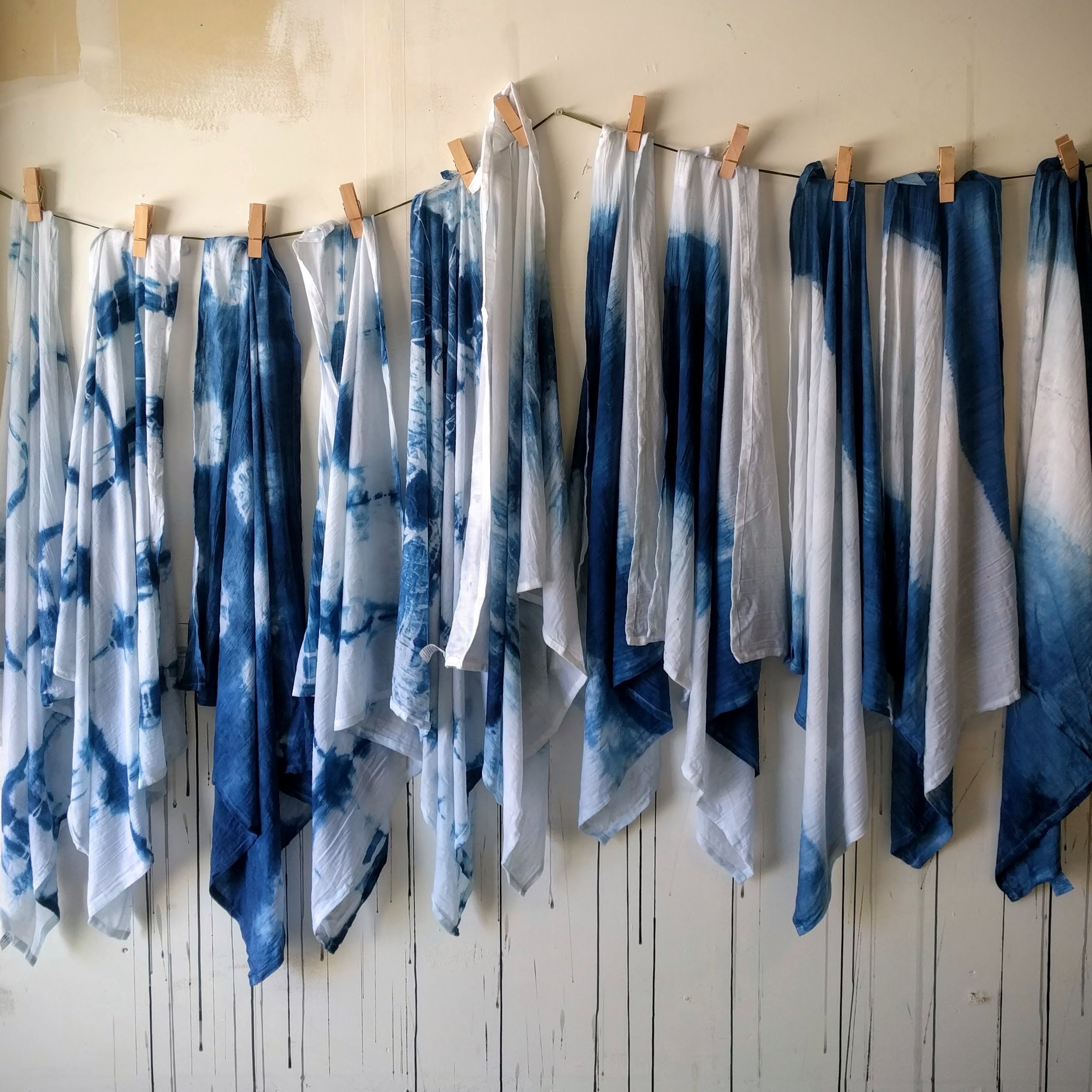  I also dyed some in more traditional shibori patterns. 