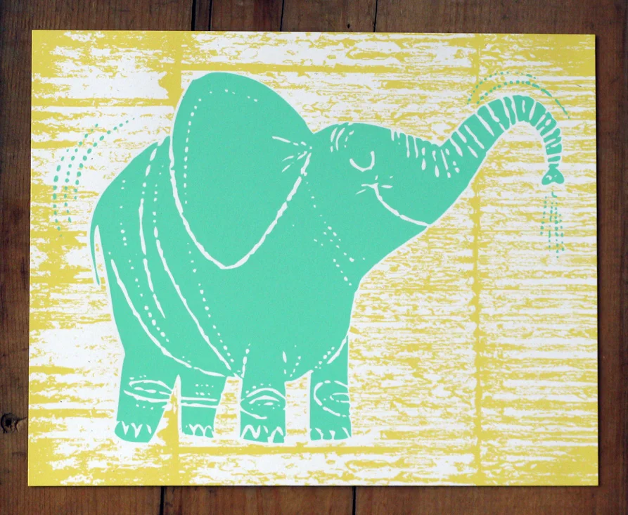 -2 Color Hand Crafted Screen Print- Size: 8"x10" Paper: French Paper Co. Speckletone White, Acid Free and Archival quality. Made in the USA Ink: Hand Crafted Silk Screen Print- printed with water based eco- friendly archival inks Editon Size: Limited Edition print of 40. Signed and Numbered