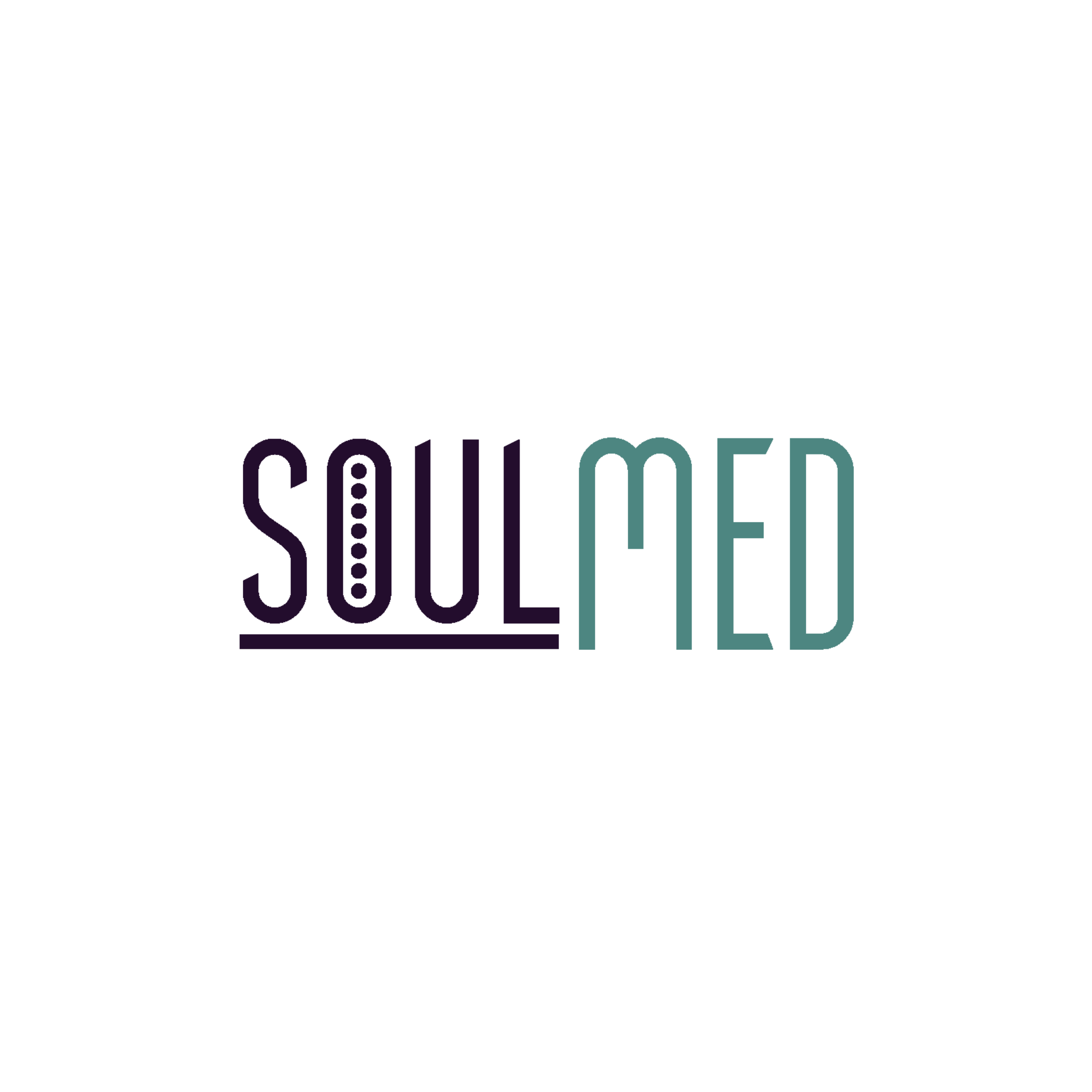 SoulMed Logo in deep plum and teal