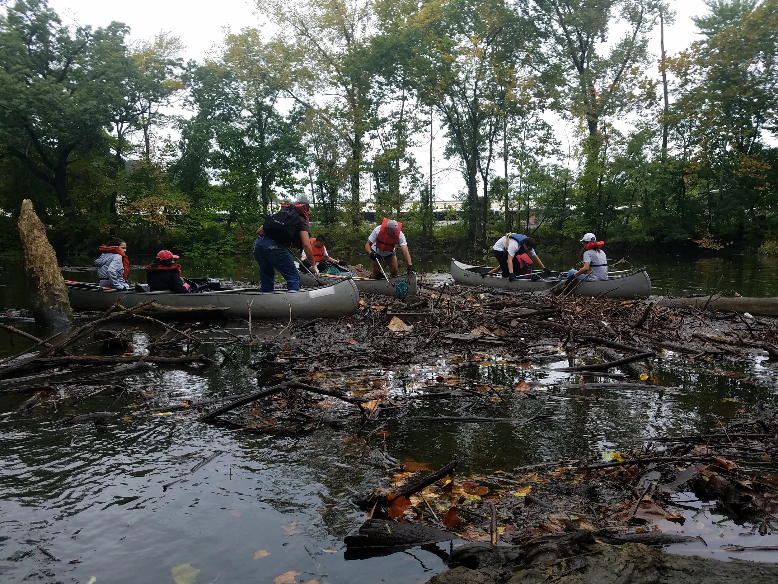 The team getting started in the river…
