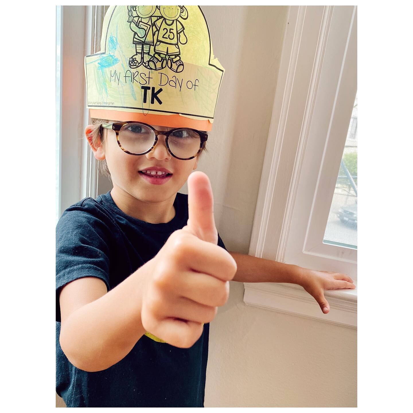 Annnnd first day of TK for our Jack, who is thrilled to finally have &ldquo;assignments&rdquo; like his big sisters. (Wonder how long that&rsquo;ll last! ;). Swipe for his first school assignment. 😍❤️