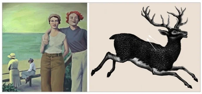 Anna Magruder, Coast , available on Etsy ; Juan Chavarria, Jr., Artemis , available on Mammoth and Company 