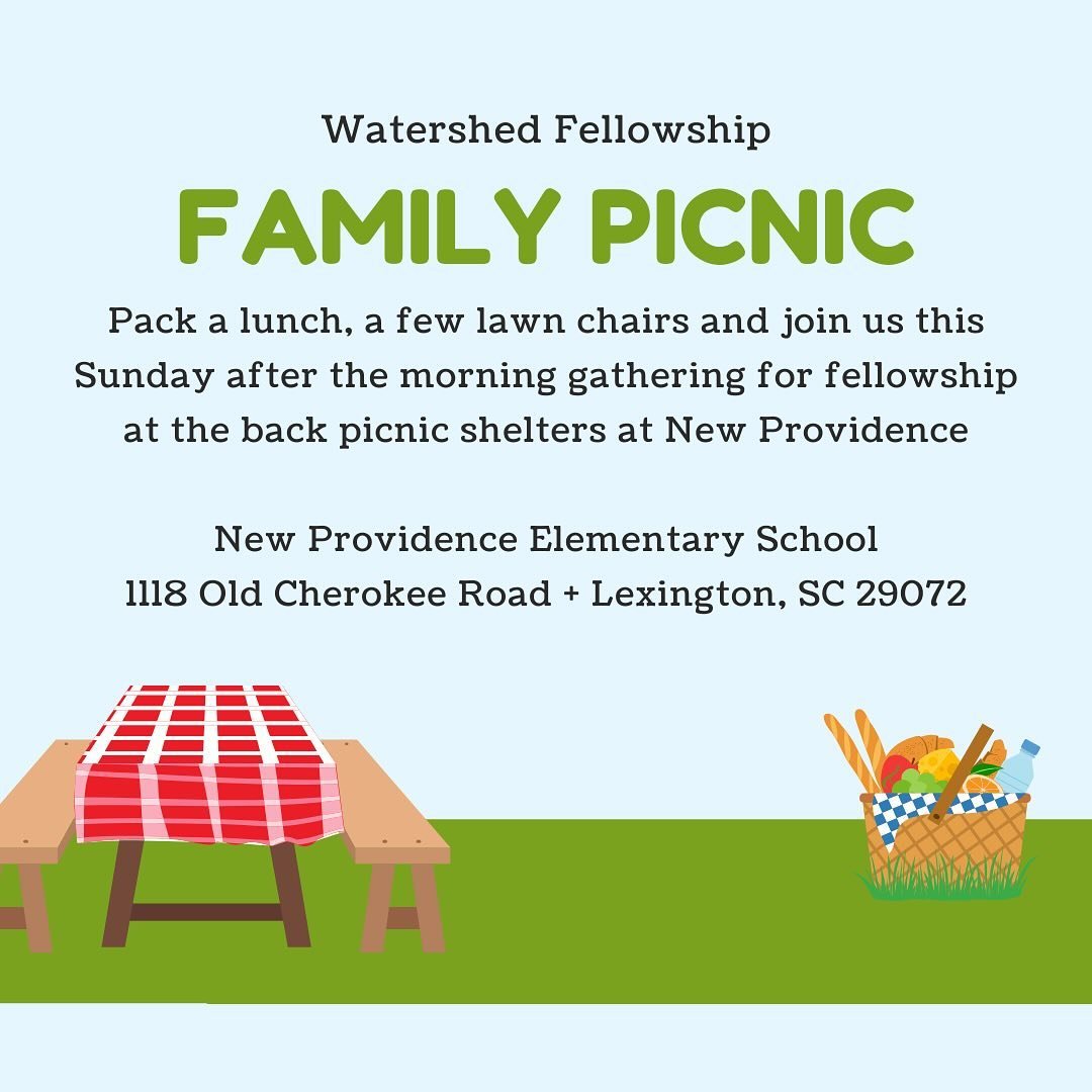 You may have seen a previous announcement for our after-church family meal, but we&rsquo;re changing things up and moving outside due to the ongoing renovations in our building. The weather should be gorgeous, so pack a lunch or pick one up on the wa