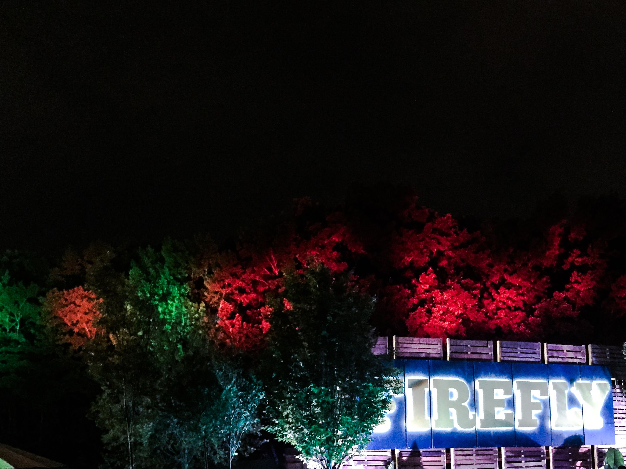 some of the coolest lighting i have ever seen in an outdoor space