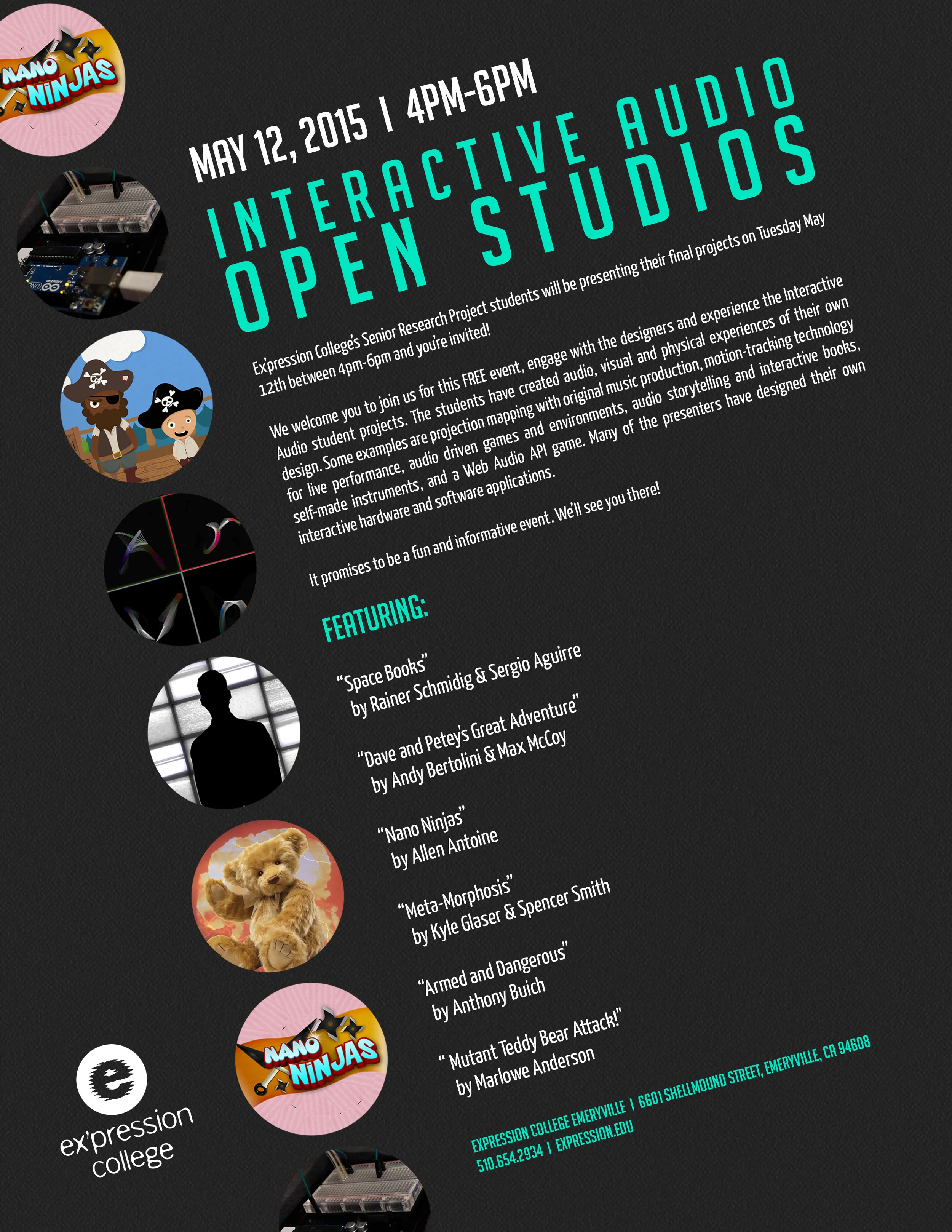 Ex'pression College Interactive Audio Open Studios Poster