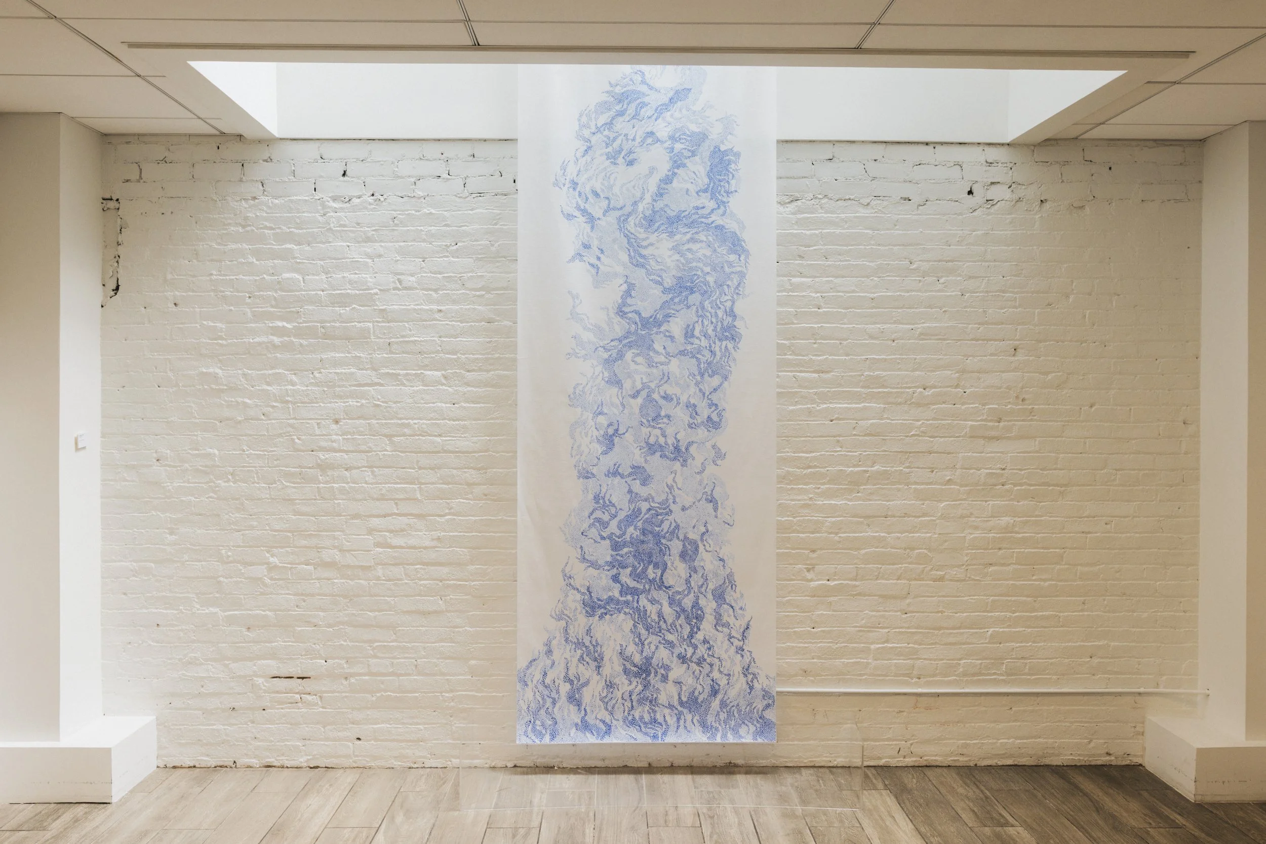 2024, "Phoenix Forest", acrylic on linen, 13 x 3.5 ft.