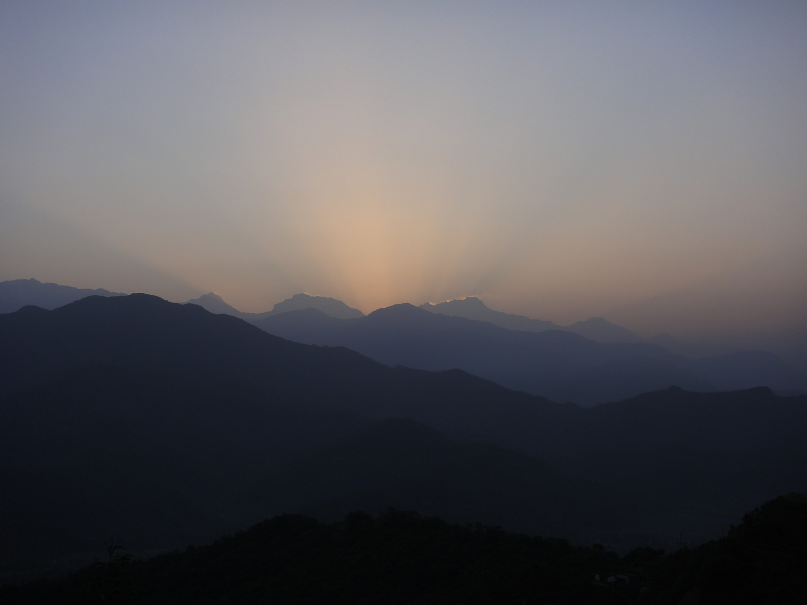 Sunrise view of the Annapurna range (Nepal)