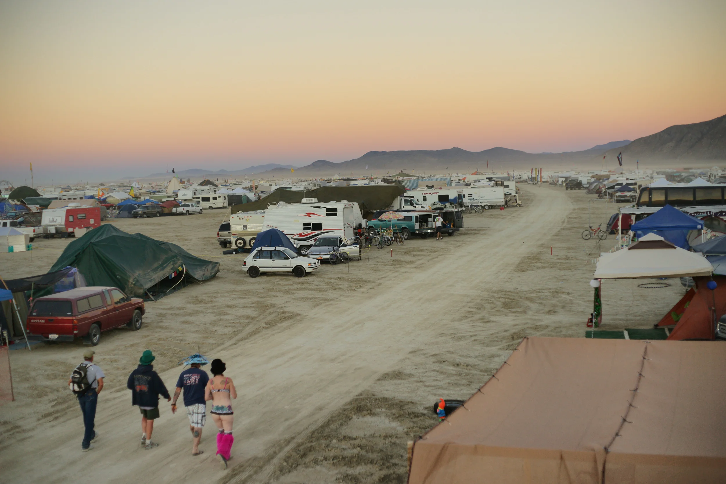 The view of the street from our camp