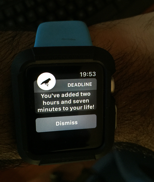 After completing a 46 minute workout at the gym, I got this notification on the watch. 