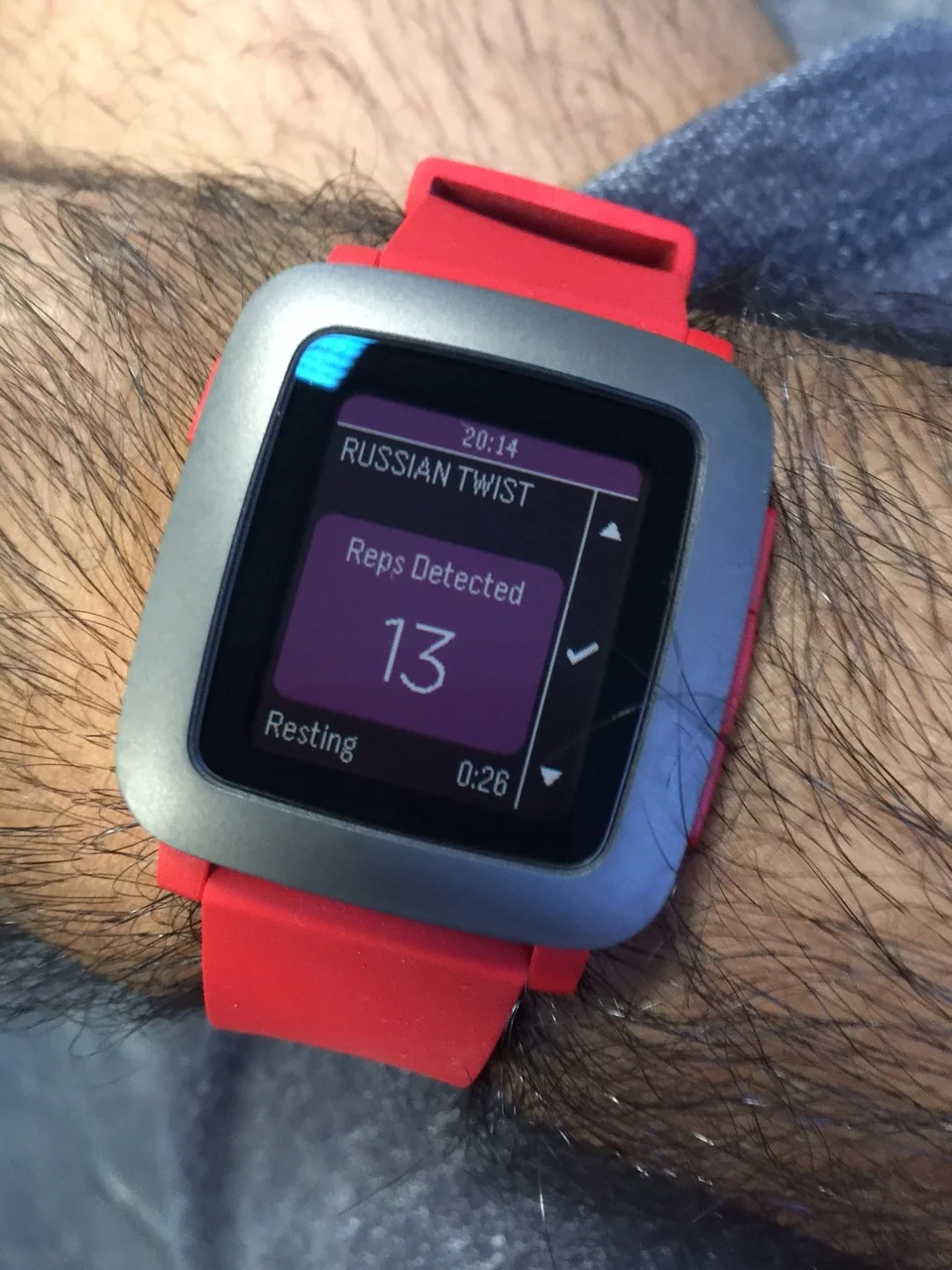 The app detected 13 reps, when I'd performed 20