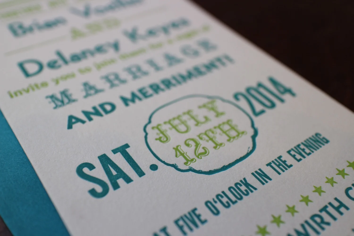 Delaney & Brian's Letterpress Wedding Invitations