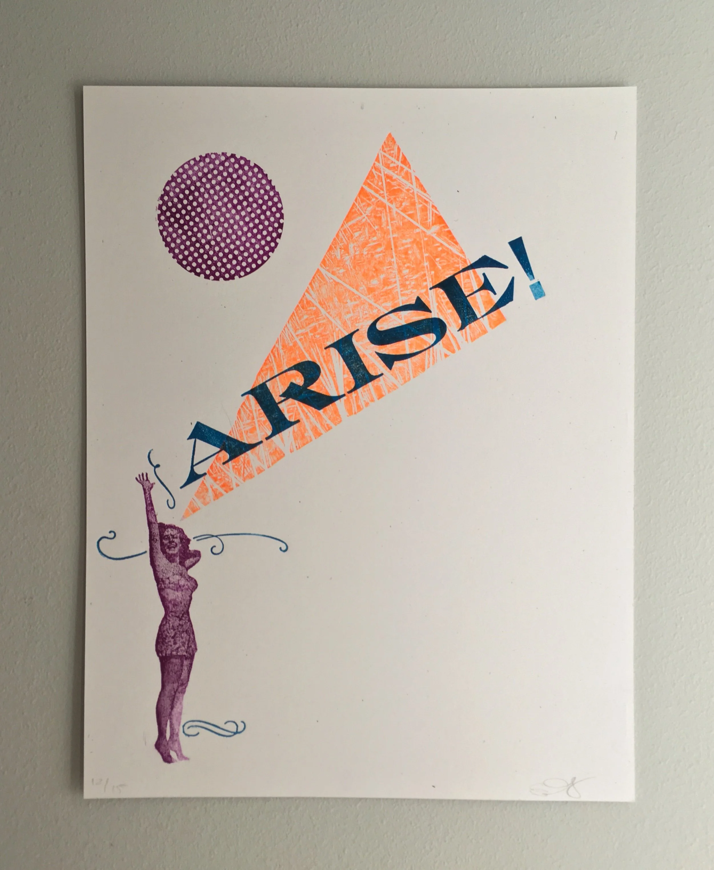 Arise! Feminist Pop Art Letterpress Print