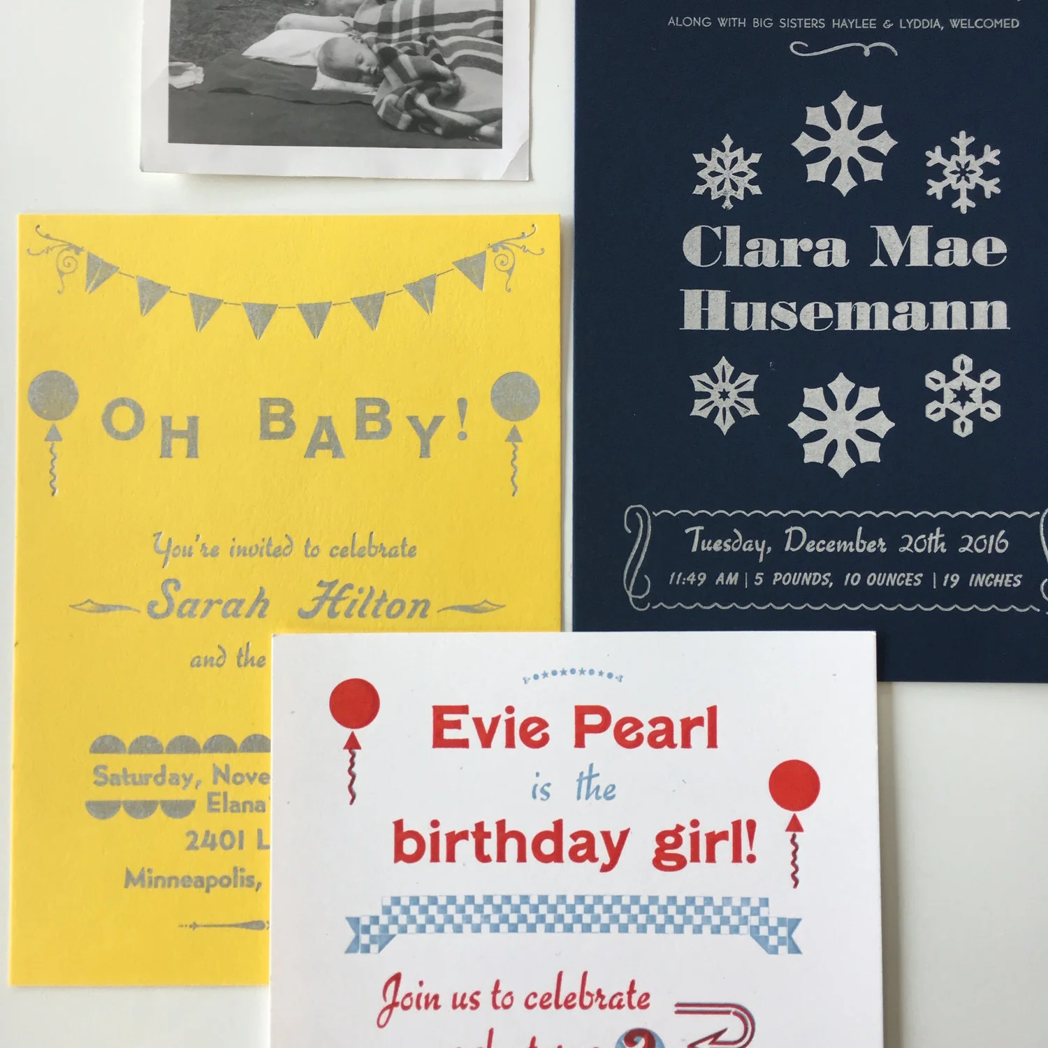 Letterpress Birth Announcements