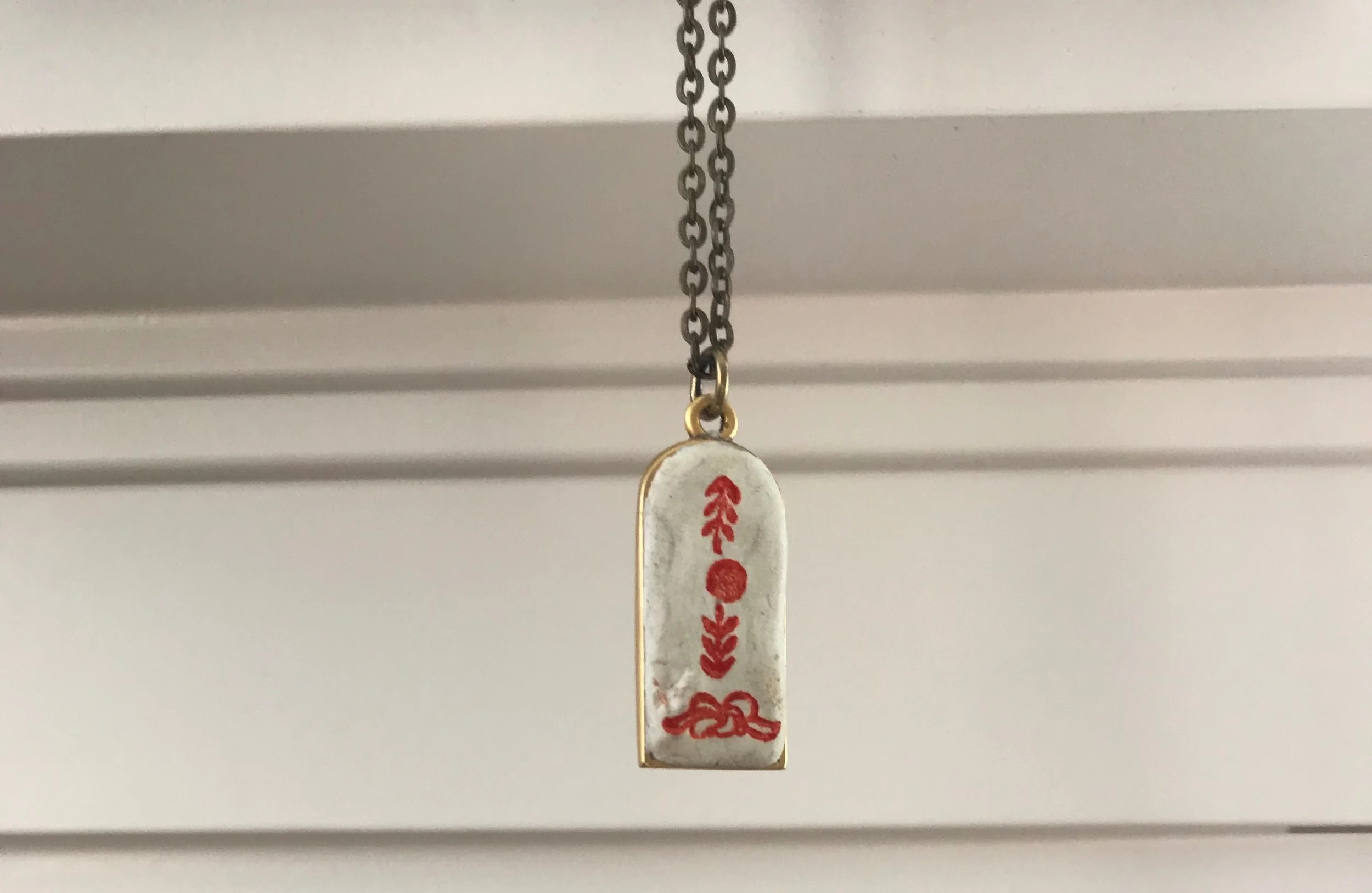 Ornament Composition #2 Letterpress Printed Necklace