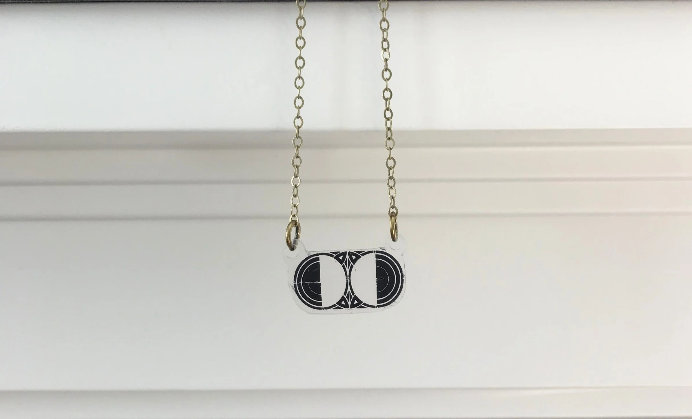 Semi Circles Letterpress Printed Necklace