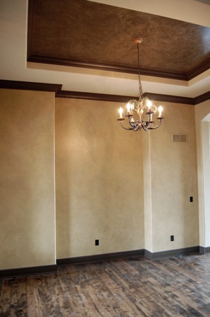 Plaster walls and ceiling