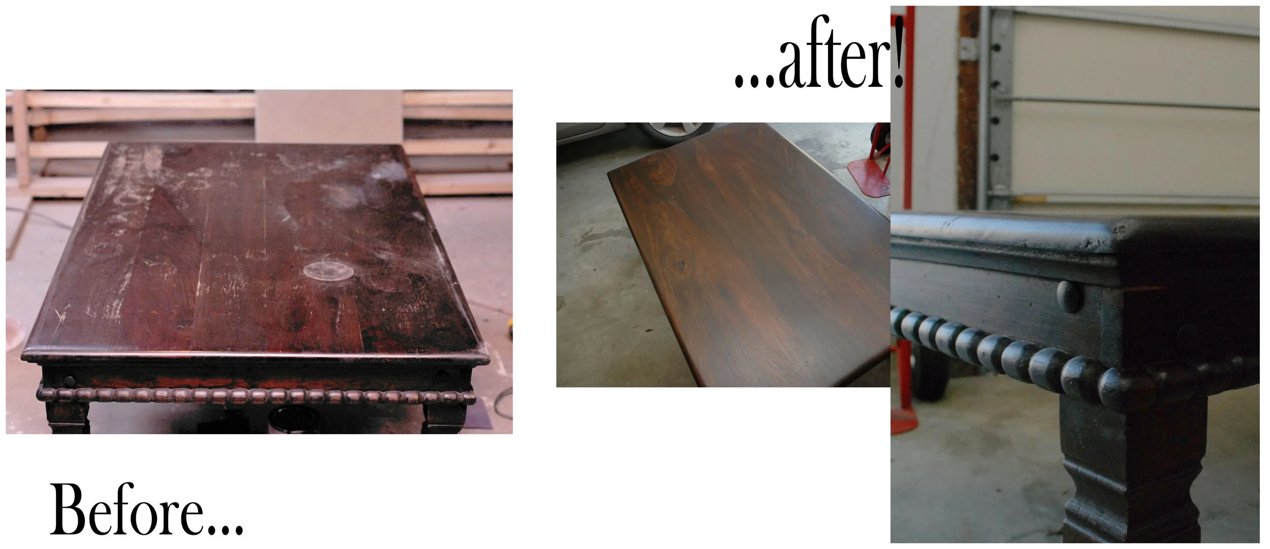refinished coffee table