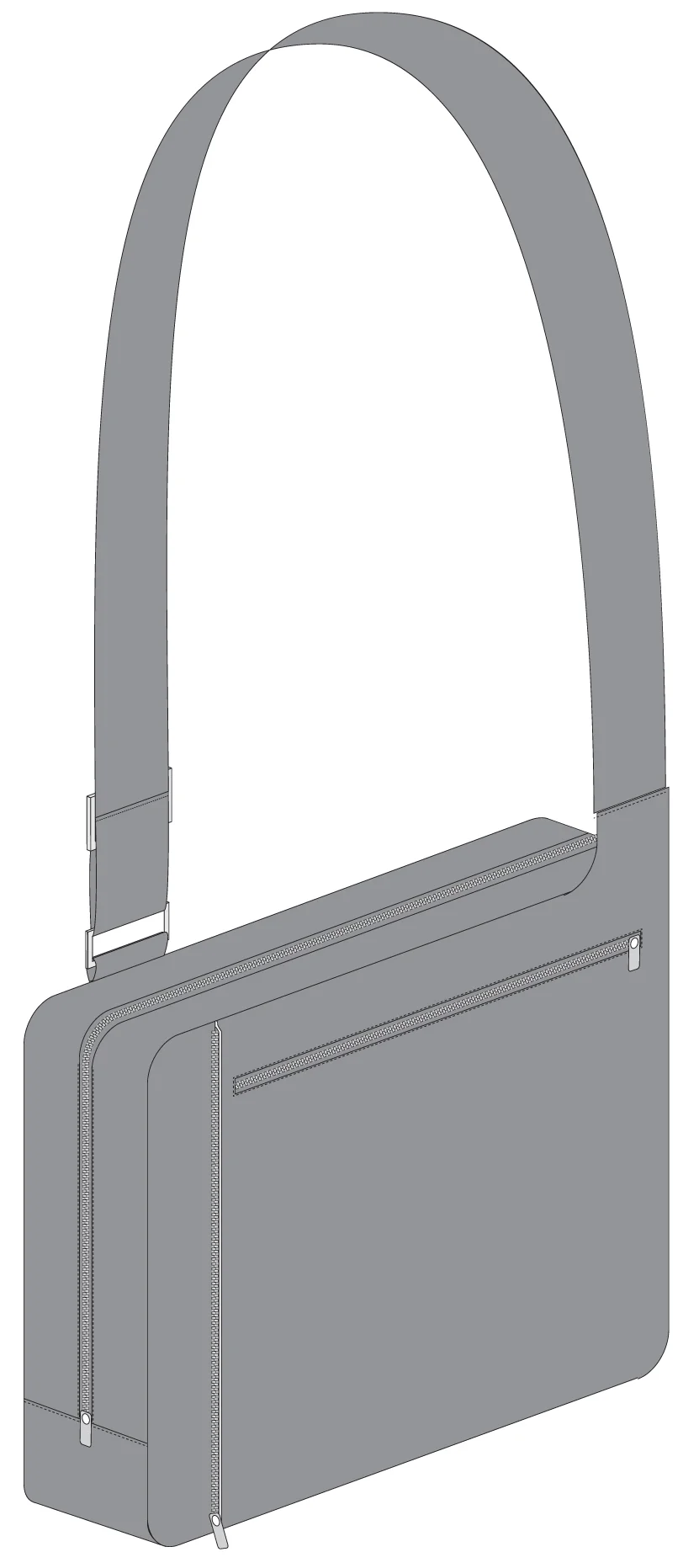 Laptop bag assembly drawing.