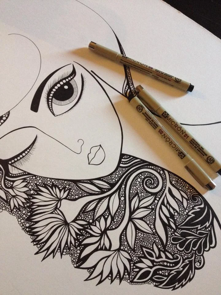 I've been working almost solely on large canvases for the majority of the last 6 months, and as much as I've loved challenging myself to work on a larger scale, the simplicity of ink on paper will always be my favorite. I've been trying to shift back into creative mode after Miami and the holidays, and starting this piece did the trick.