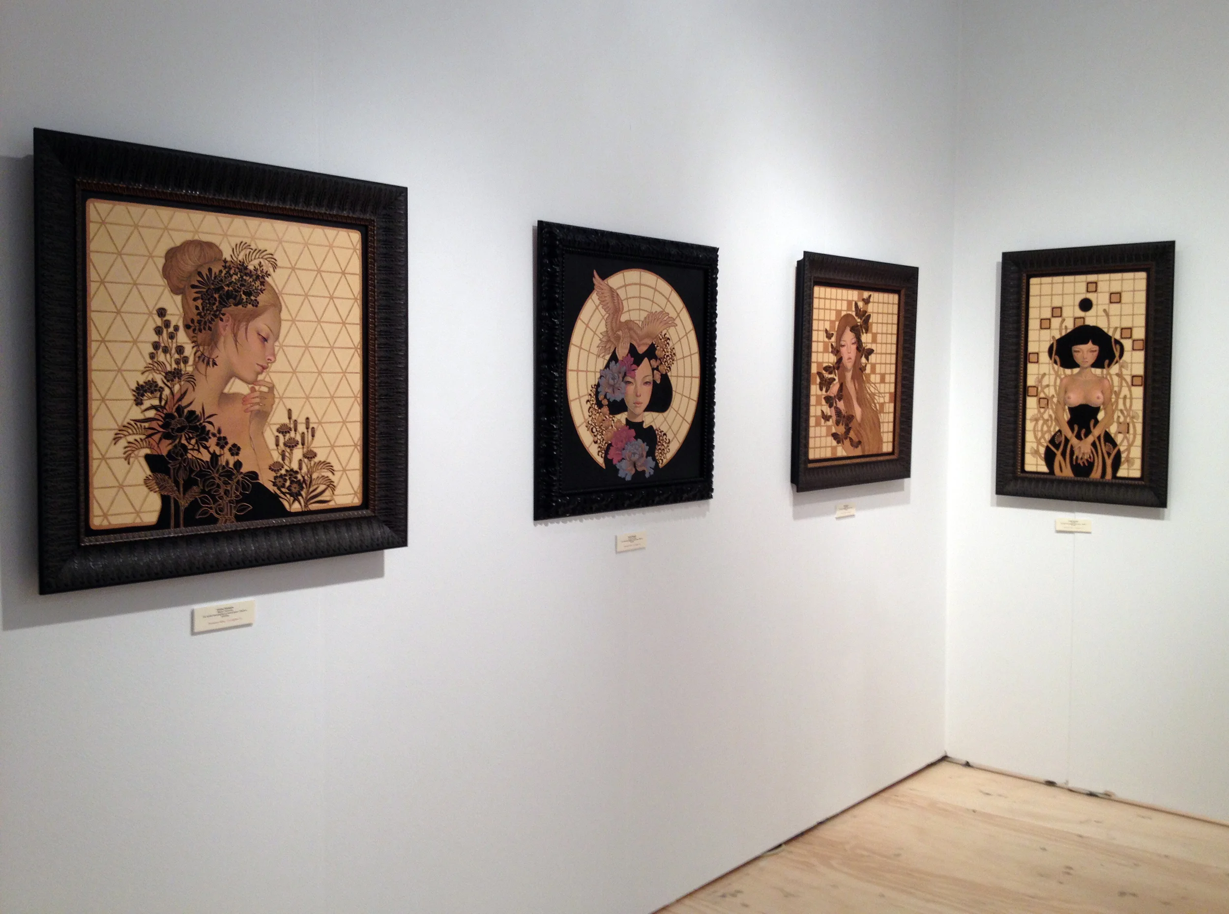 Audrey Kawasaki's mini solo show in the Thinkspace Gallery booth.