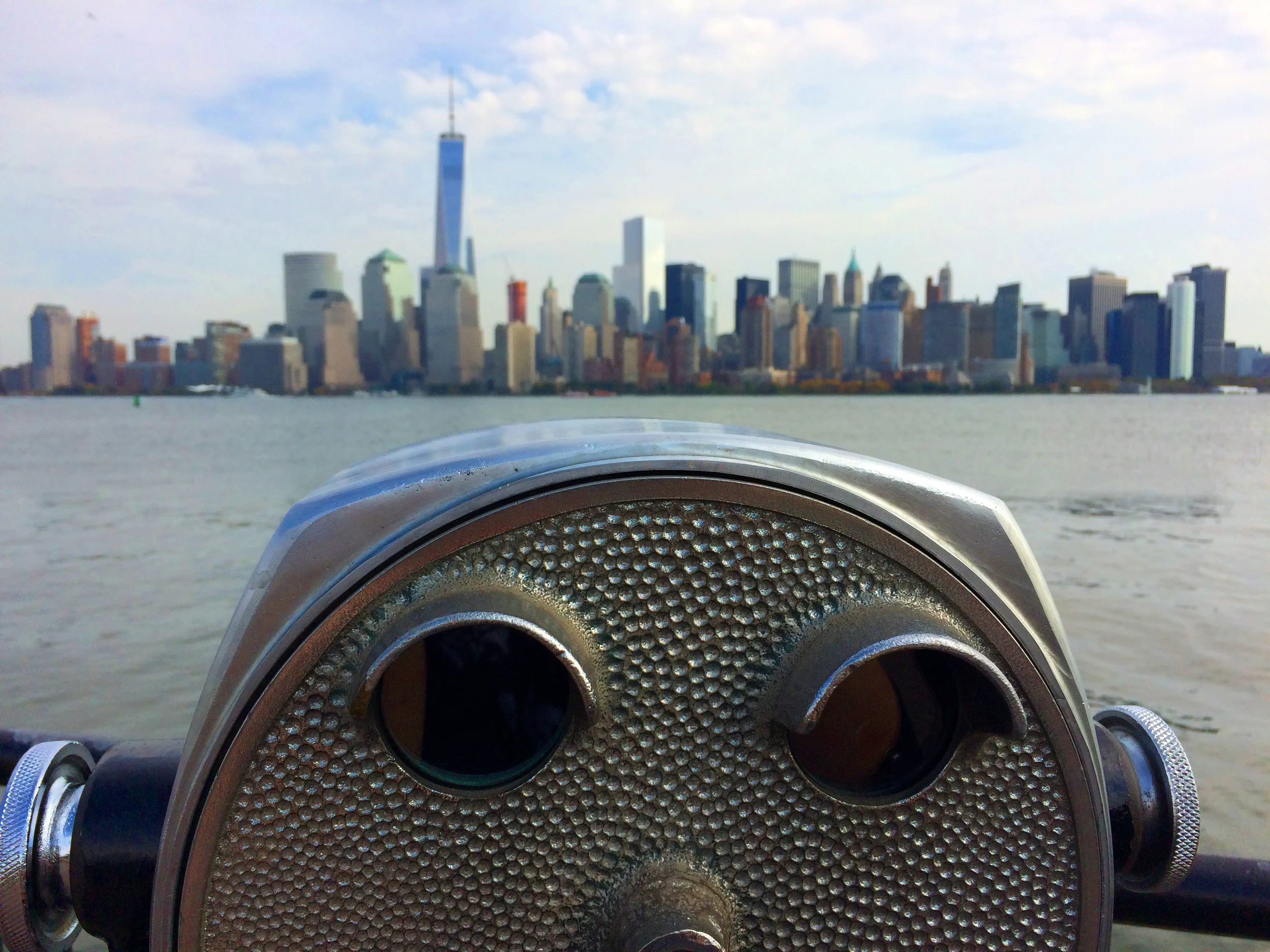 The view of Manhattan from Liberty Park.