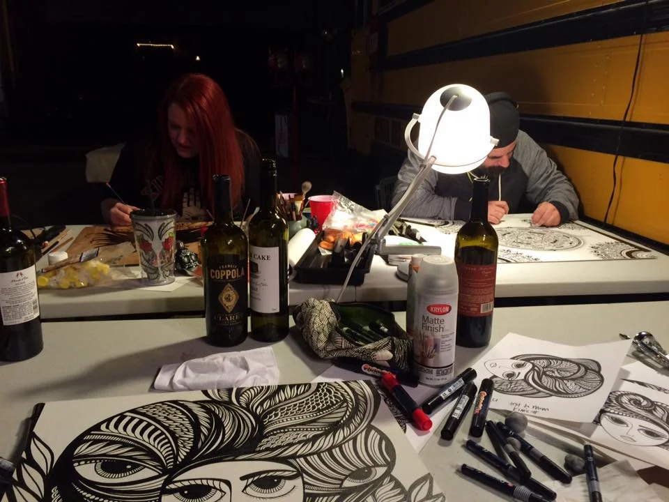 The amazing Monica Moody (alcohol ink/illustration/pyrography extraordinaire) and her talented husband Matt.