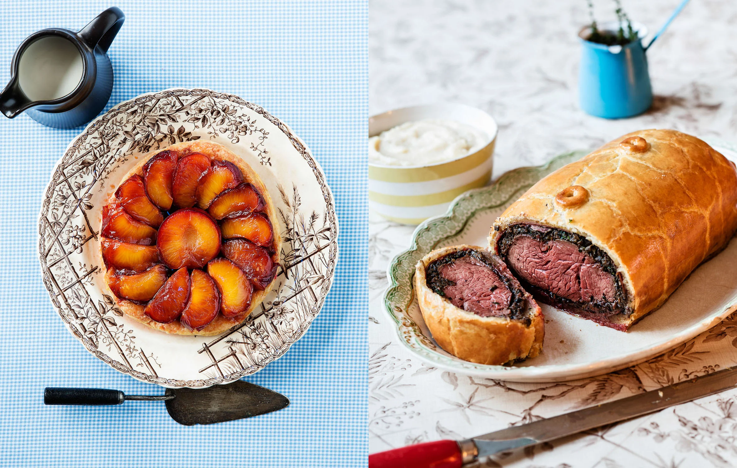 Plum Tarte Tatin and Beef Wellington
