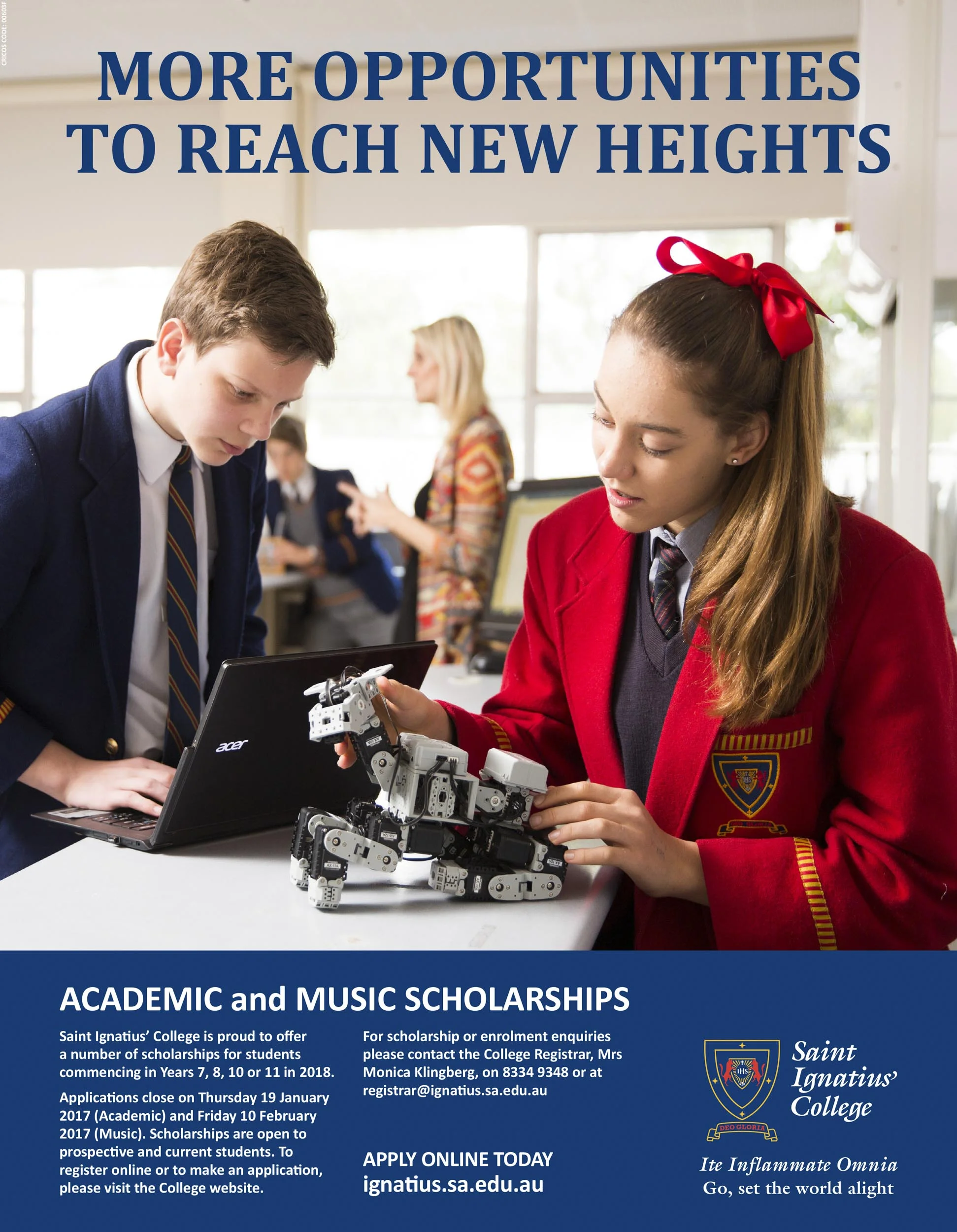 for St Ignatius College, Rostrevor, South Australia