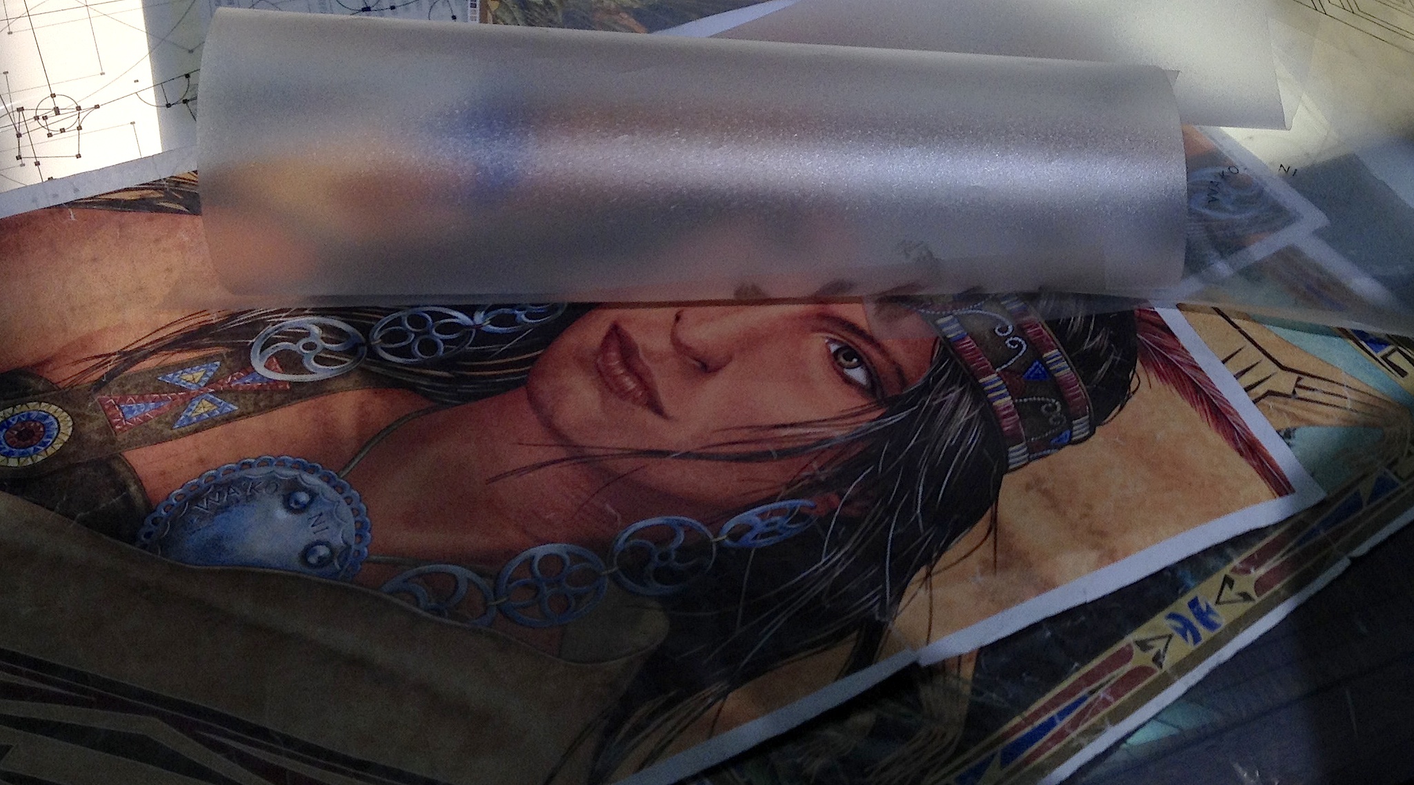  Silk scarf print. &nbsp;This particular scarf took 2000 hours to engrave (about a year).   