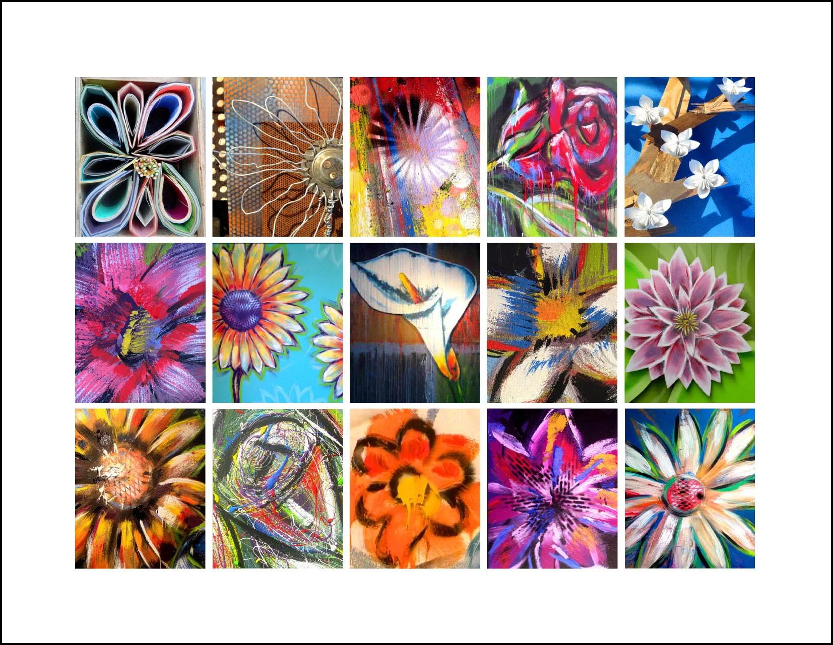 "Flowers" Cards (4.25"x5.5") Pack of 5 w/envelopes