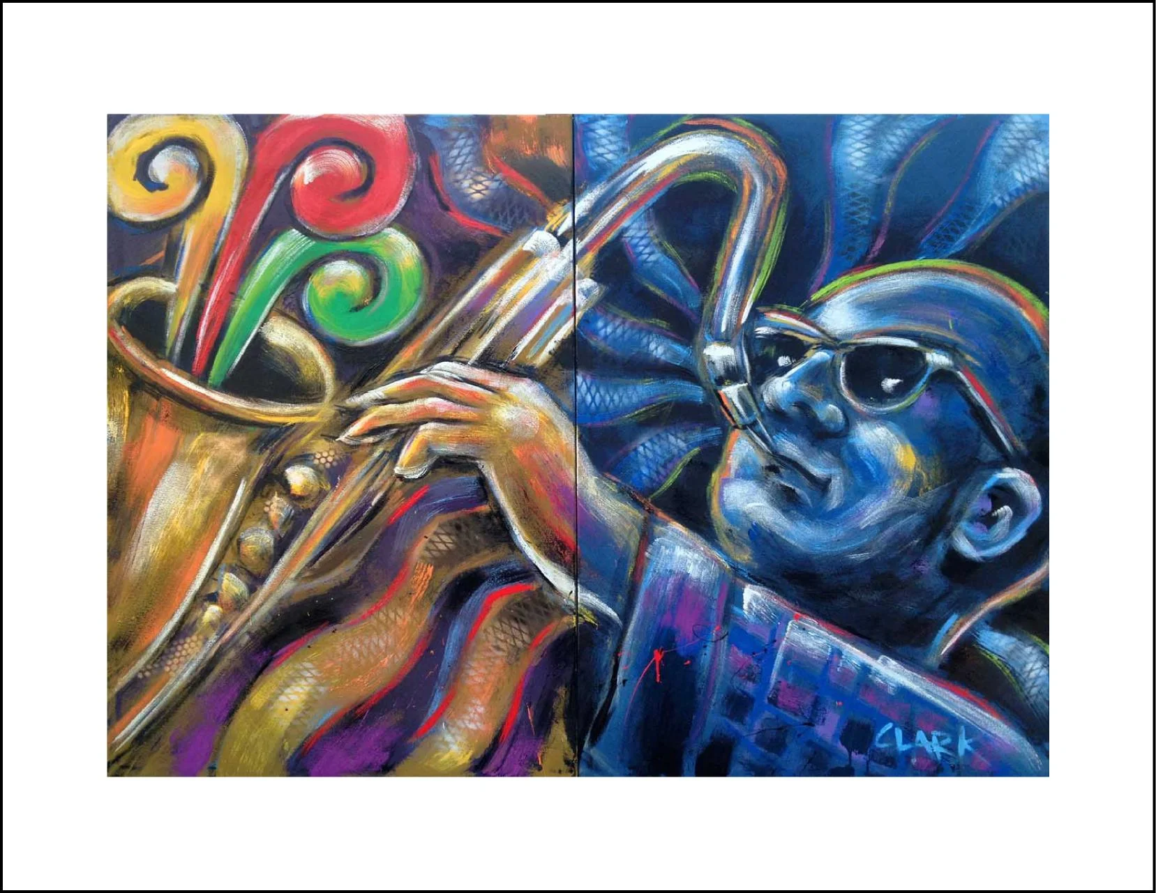 "Saxman" Cards (4.25"x5.5") Pack of 5 w/envelopes