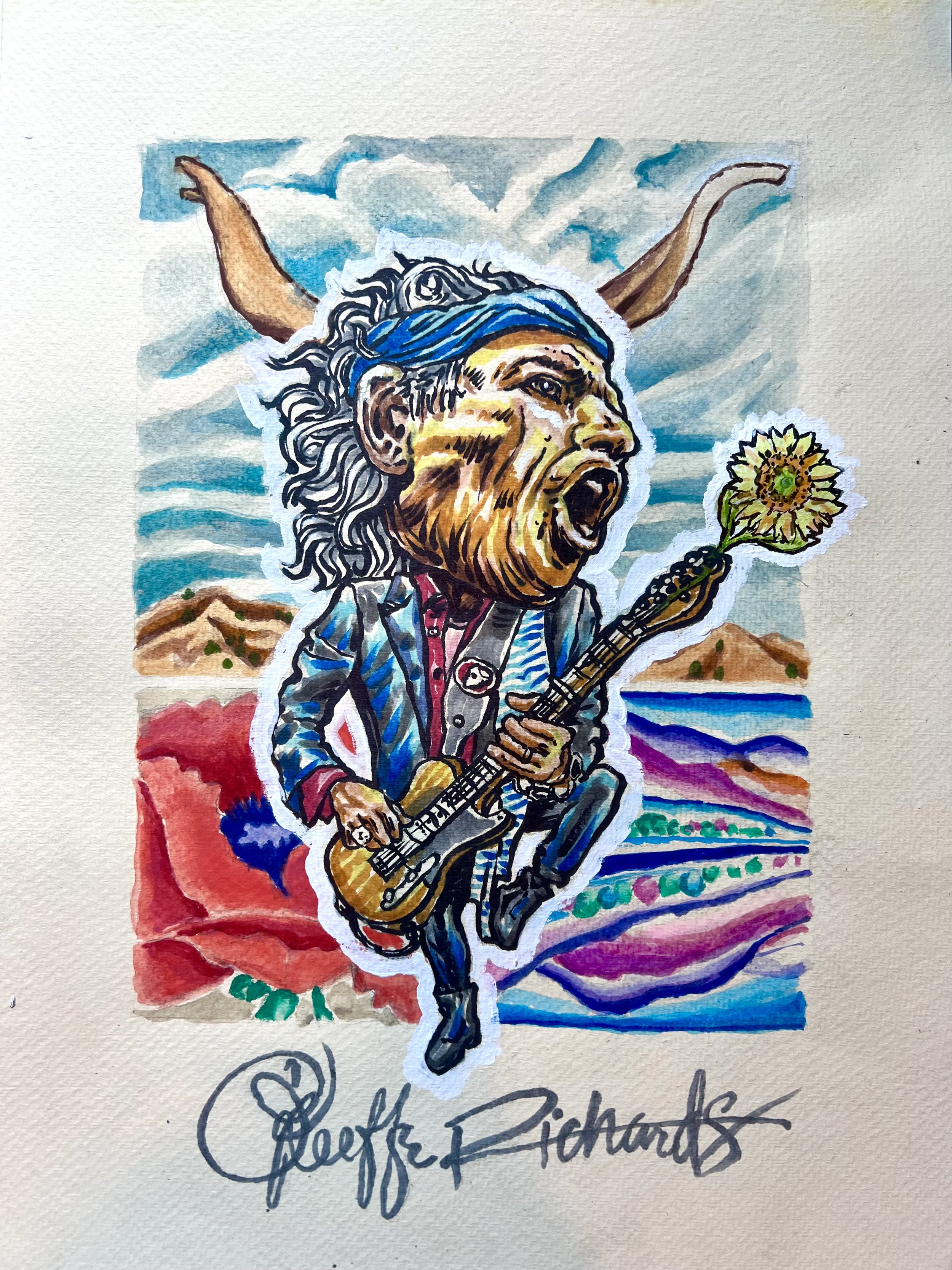 "O'Keeffe Richards" Artist/Celebrity Mash-up Series • 11" x 17"