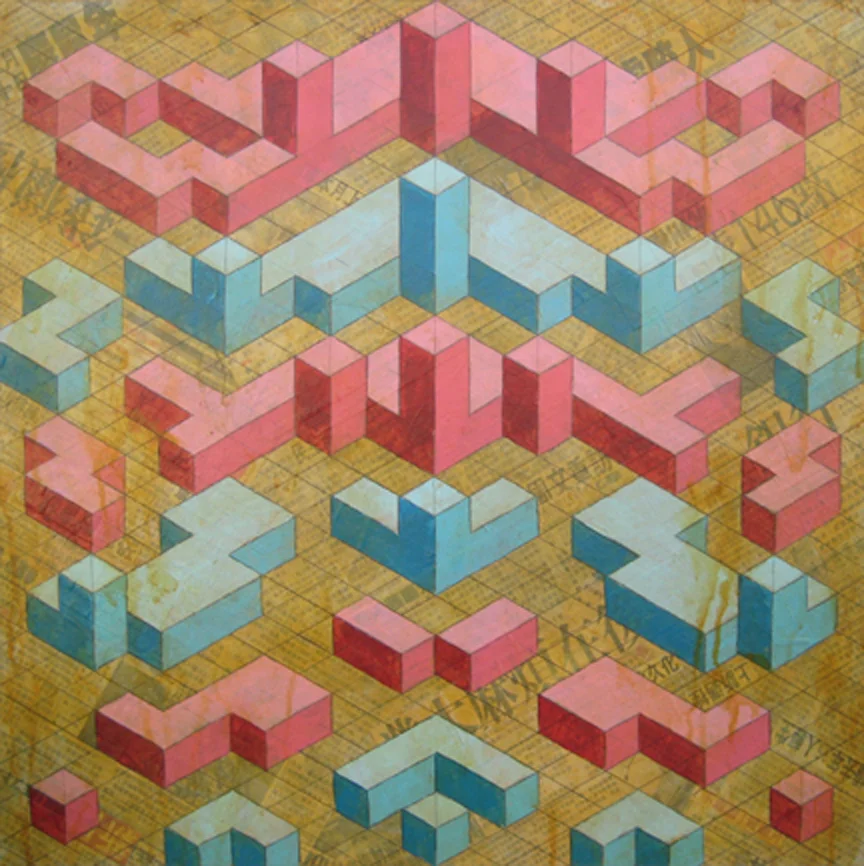 live painting with sts9 - acrylic and paper on canvas - 2007