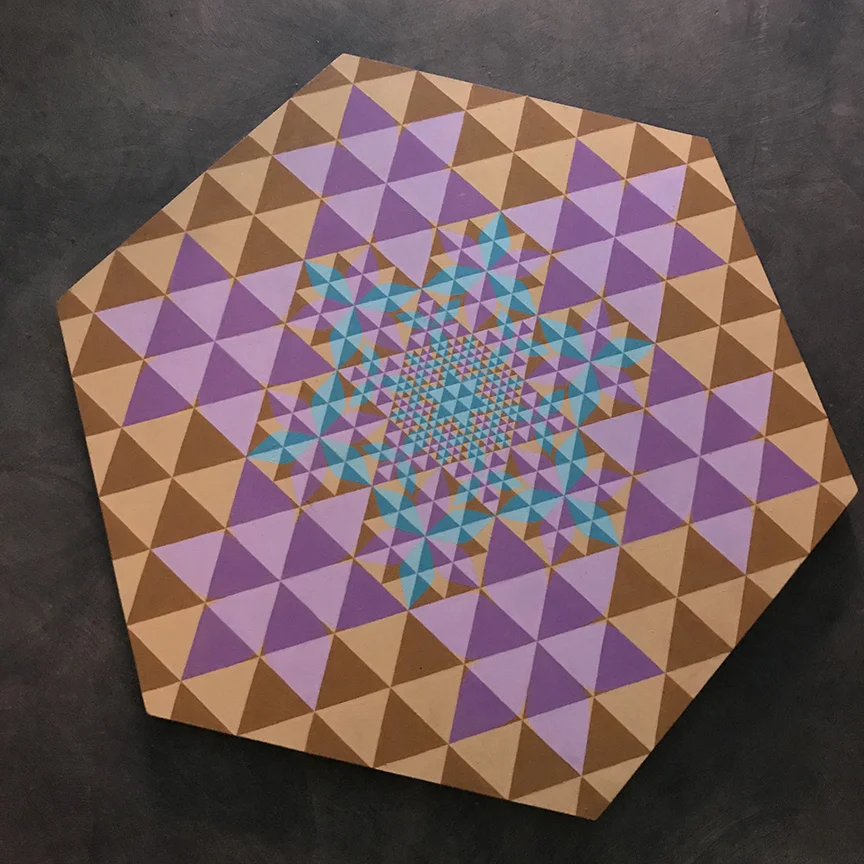 oil on hexagonal birch panel - 2003