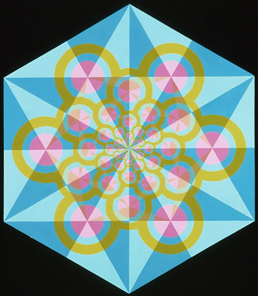acrylic on hexagonal masonite panel - 2004