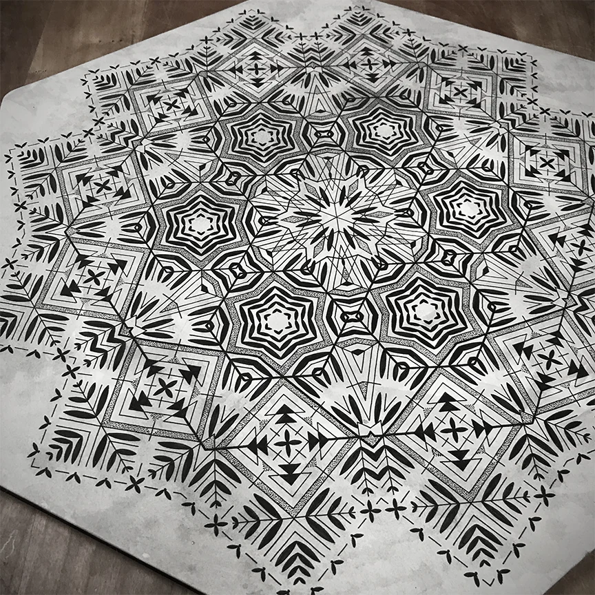  ink on paper - wheat pasted on wood - stained - 2018 