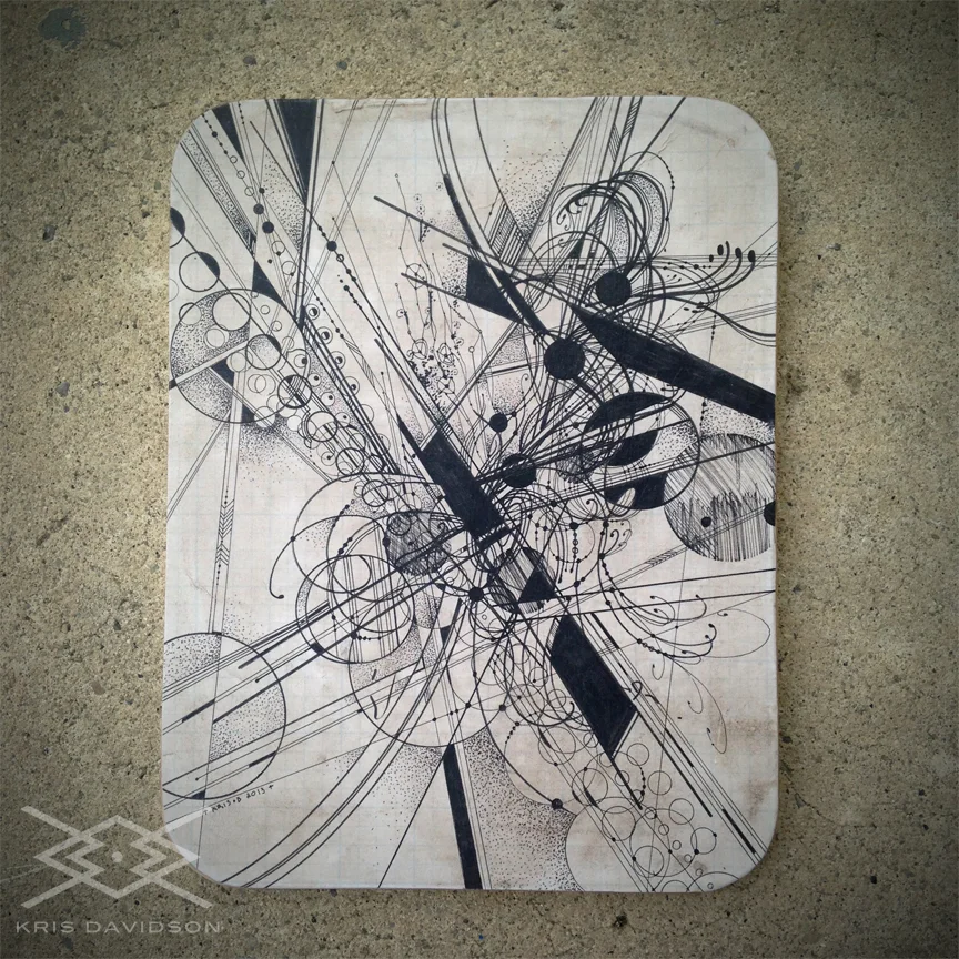  ink and paper on wood - 2013 