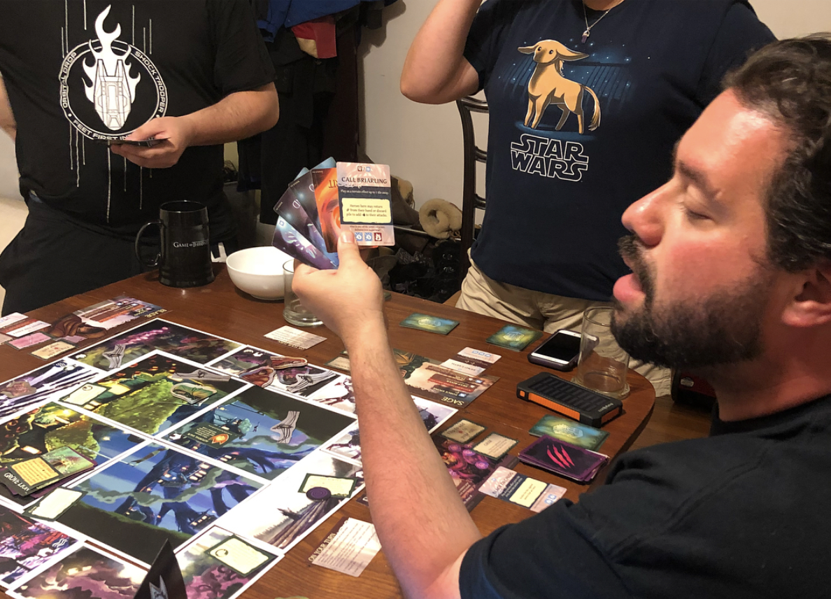 Playing Thornwatch by Loneshark Games with my friends.