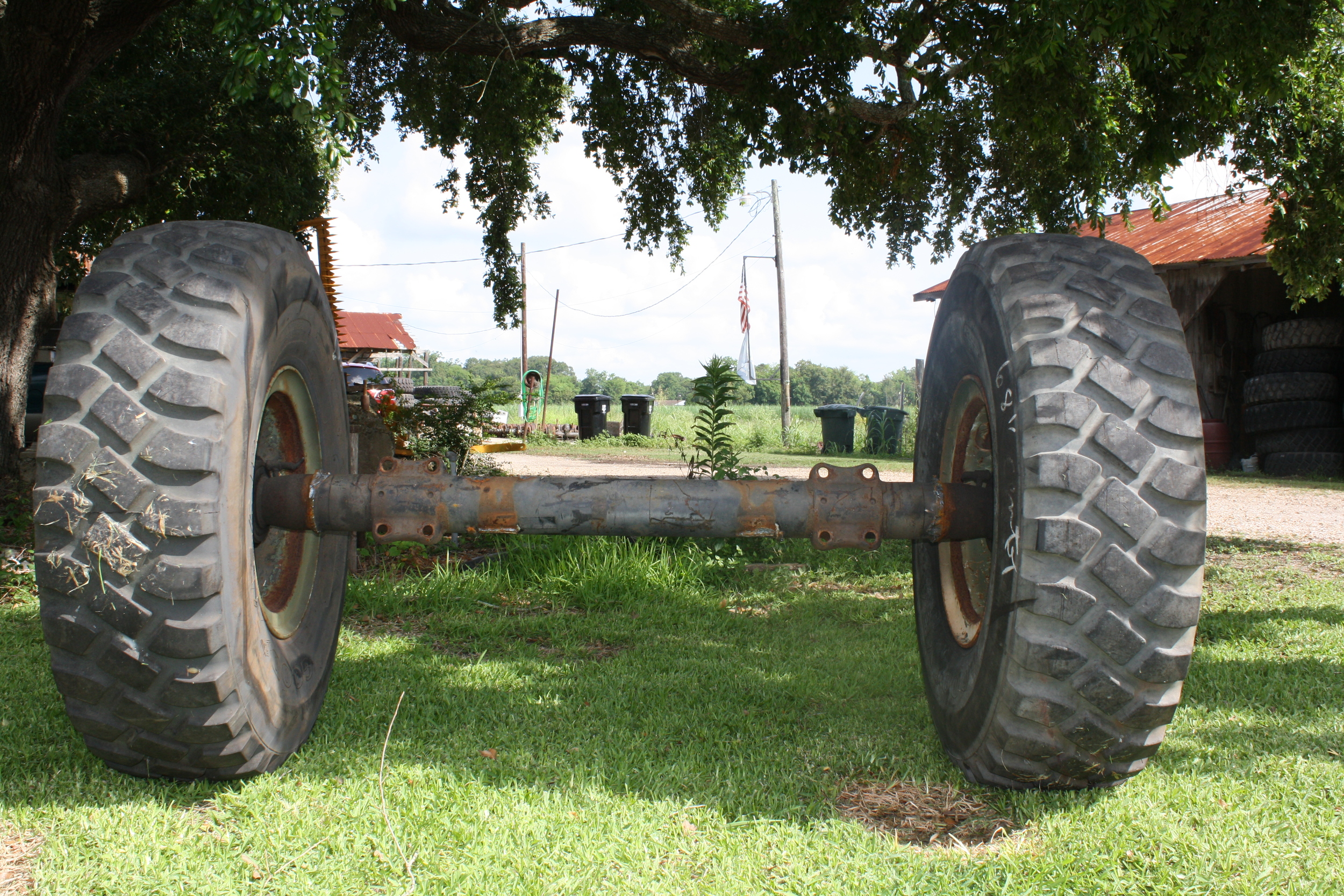 14R20 Tires Mounted on a Bud Axles.
