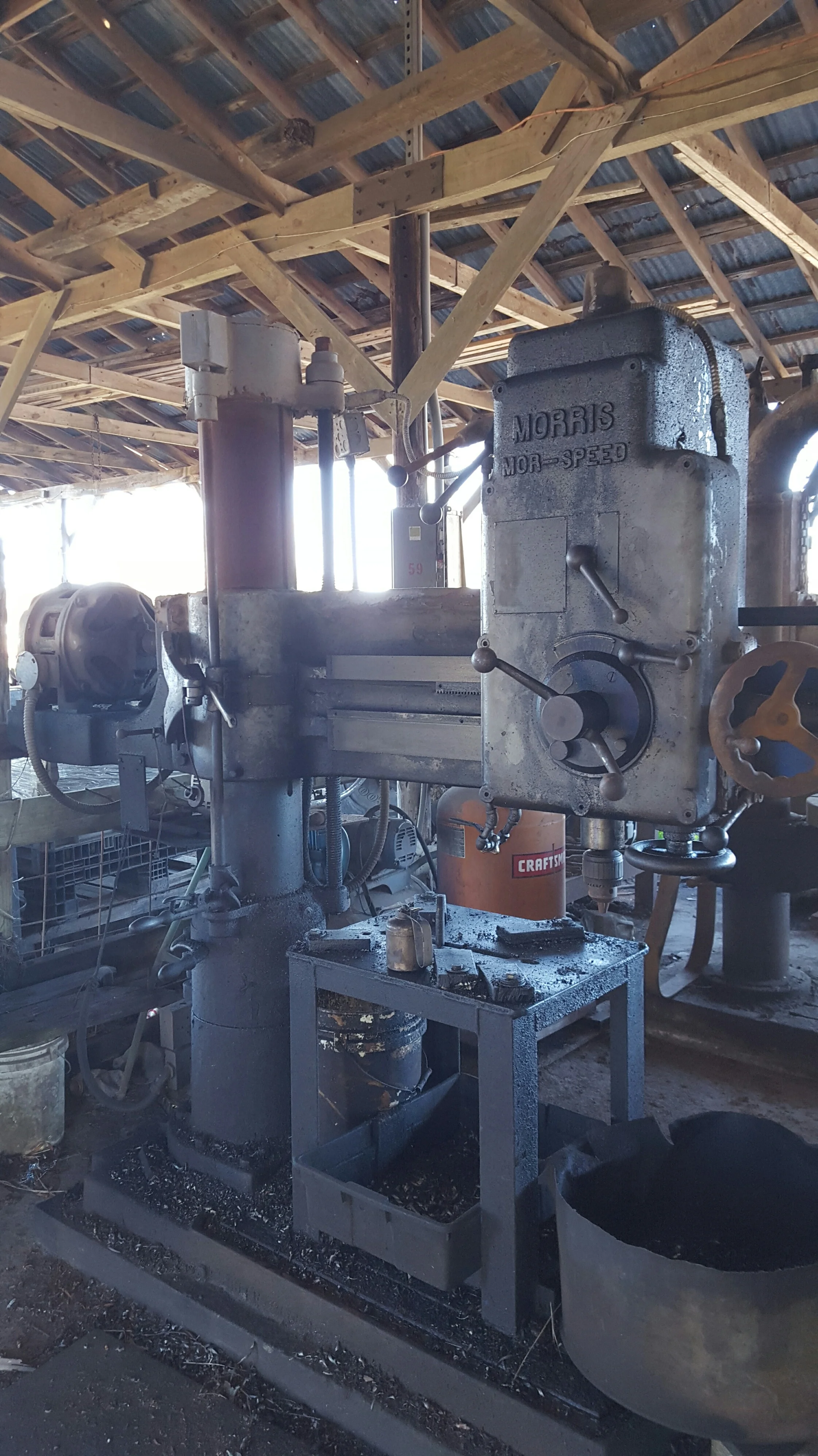 1946 Drill Press was given by Walter Voorhies and has been drilling since the 1905 press went down. It is really cool to have a piece of machinery that has been running since the end of World War II.